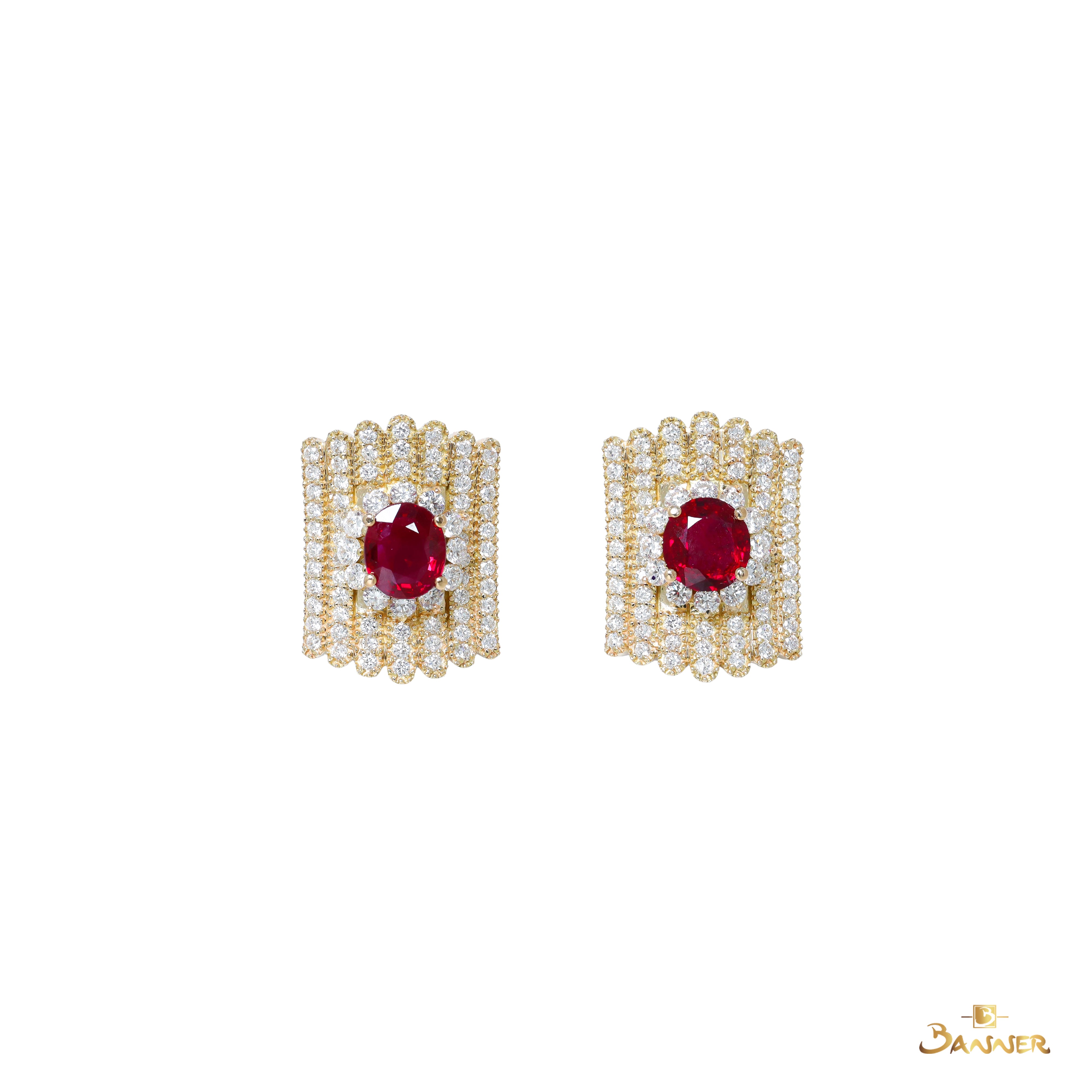 Ruby and Diamond Earrings
