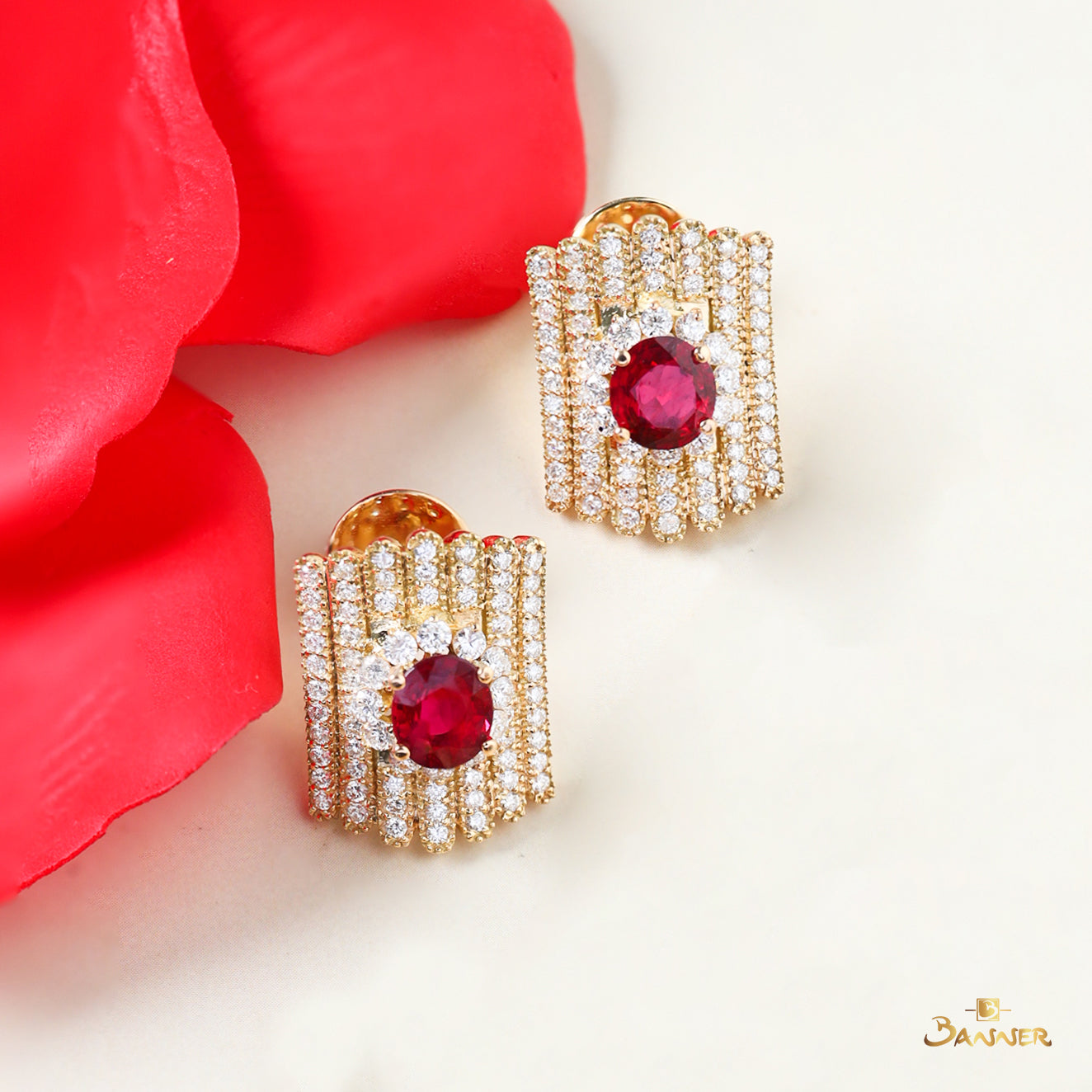 Ruby and Diamond Earrings