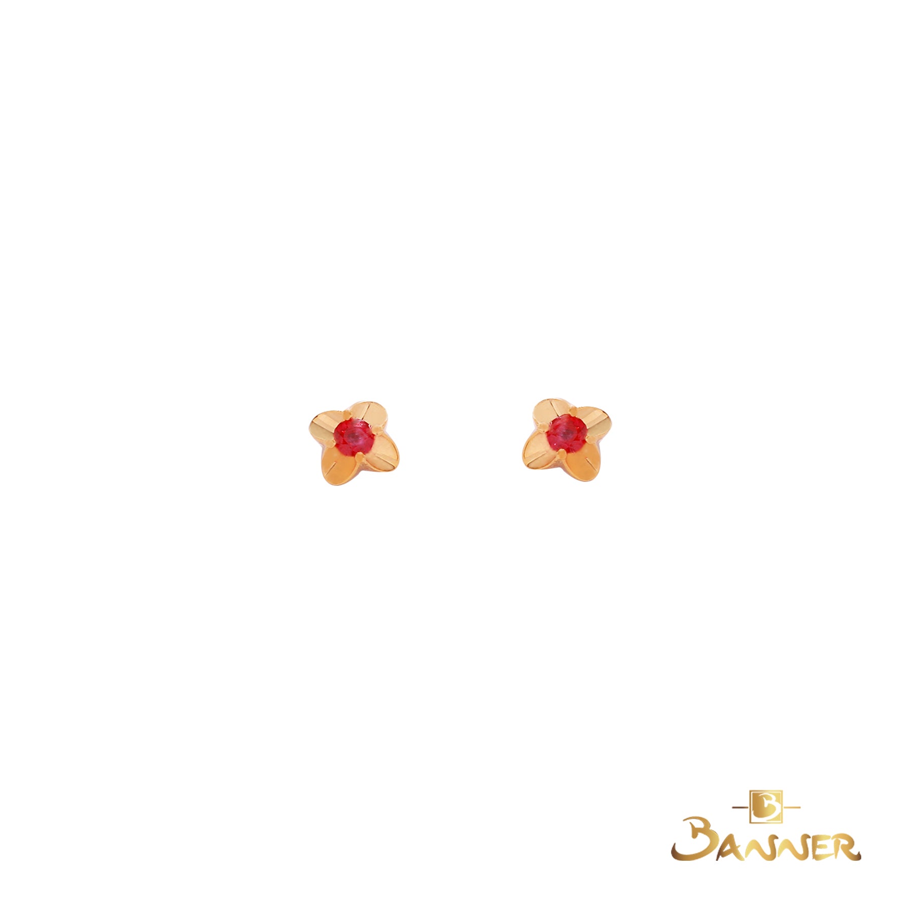 Ruby Floral Earrings