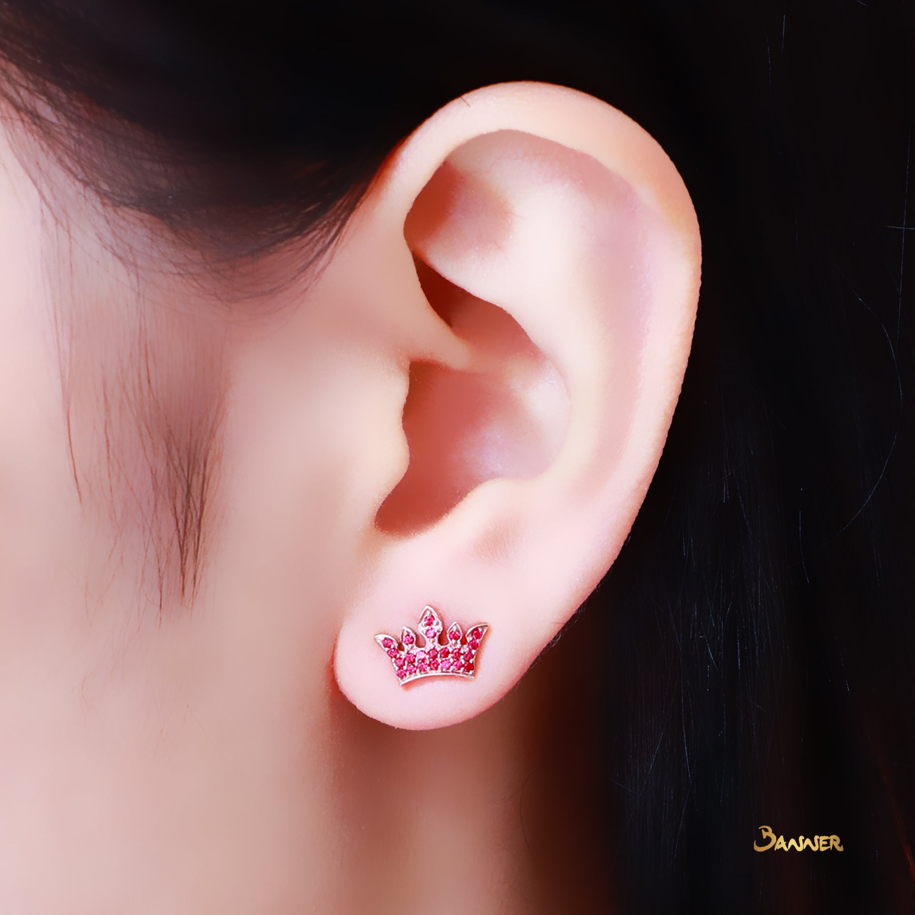 Ruby Crown Earrings