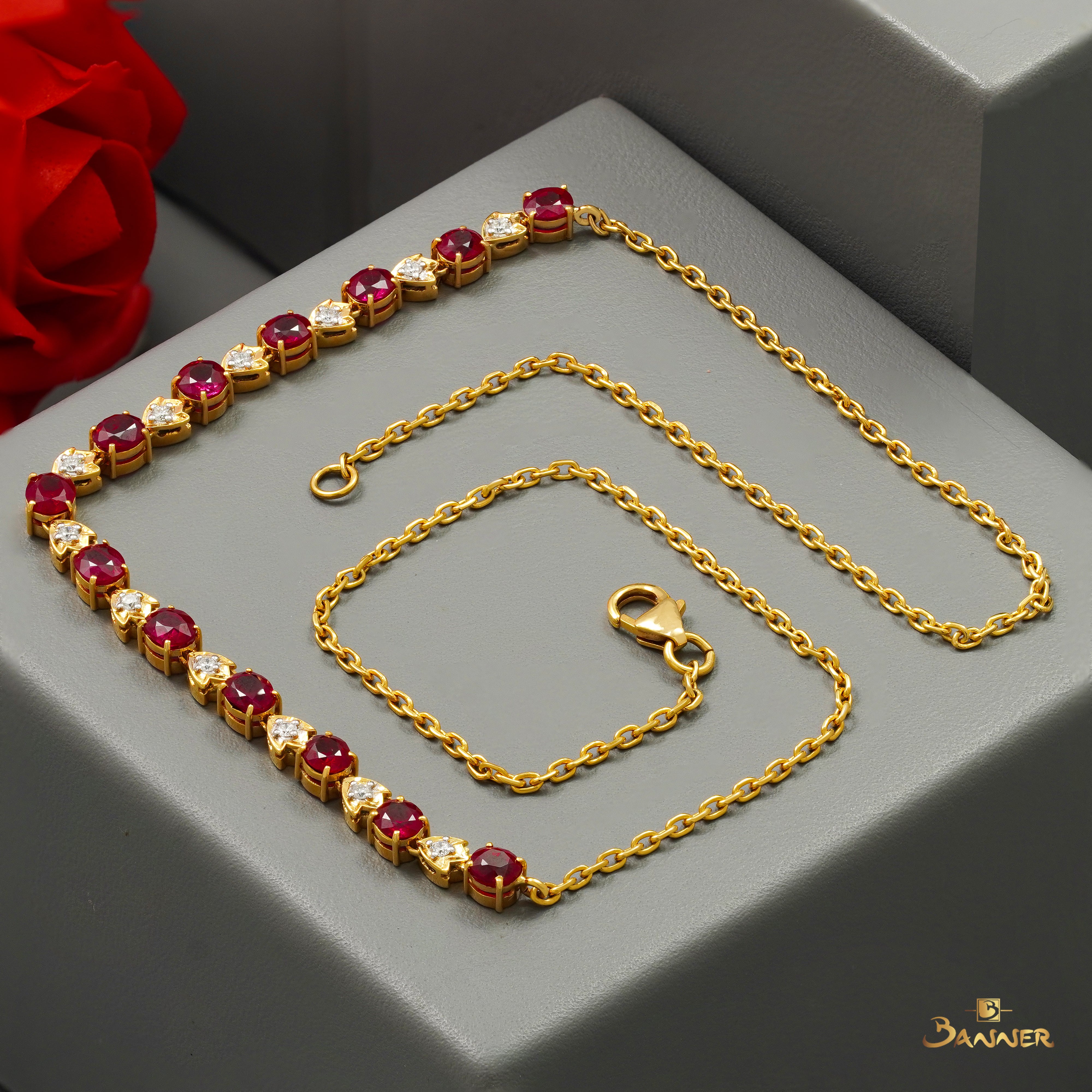 Ruby and Diamond Chin Paung Necklace