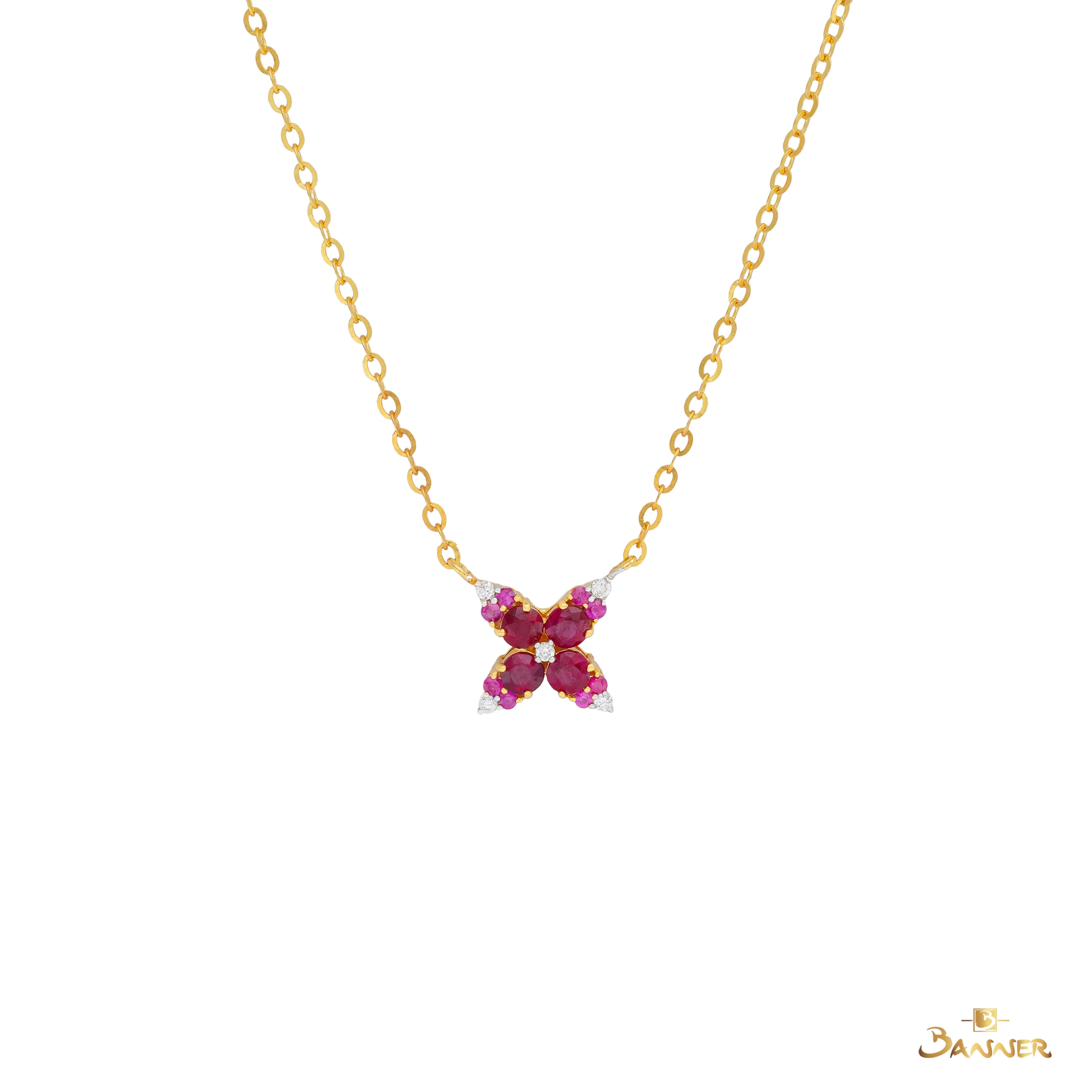 Ruby and Diamond Monarch Necklace