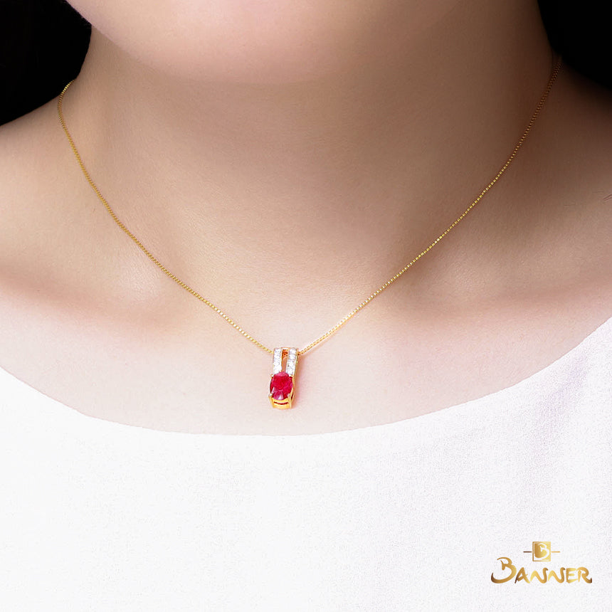 Ruby and Diamond Pendant