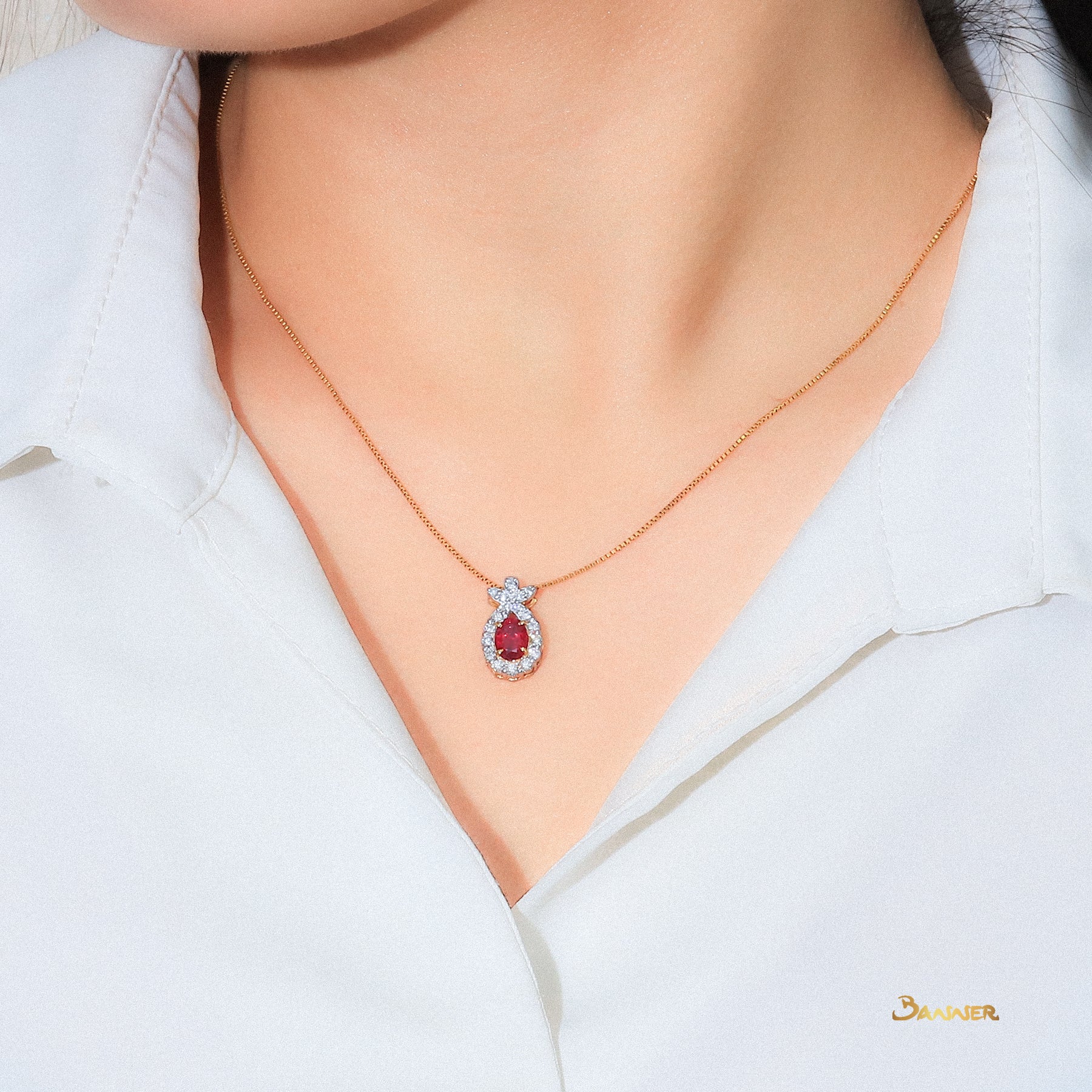 Ruby and Diamond Lucky Pendant