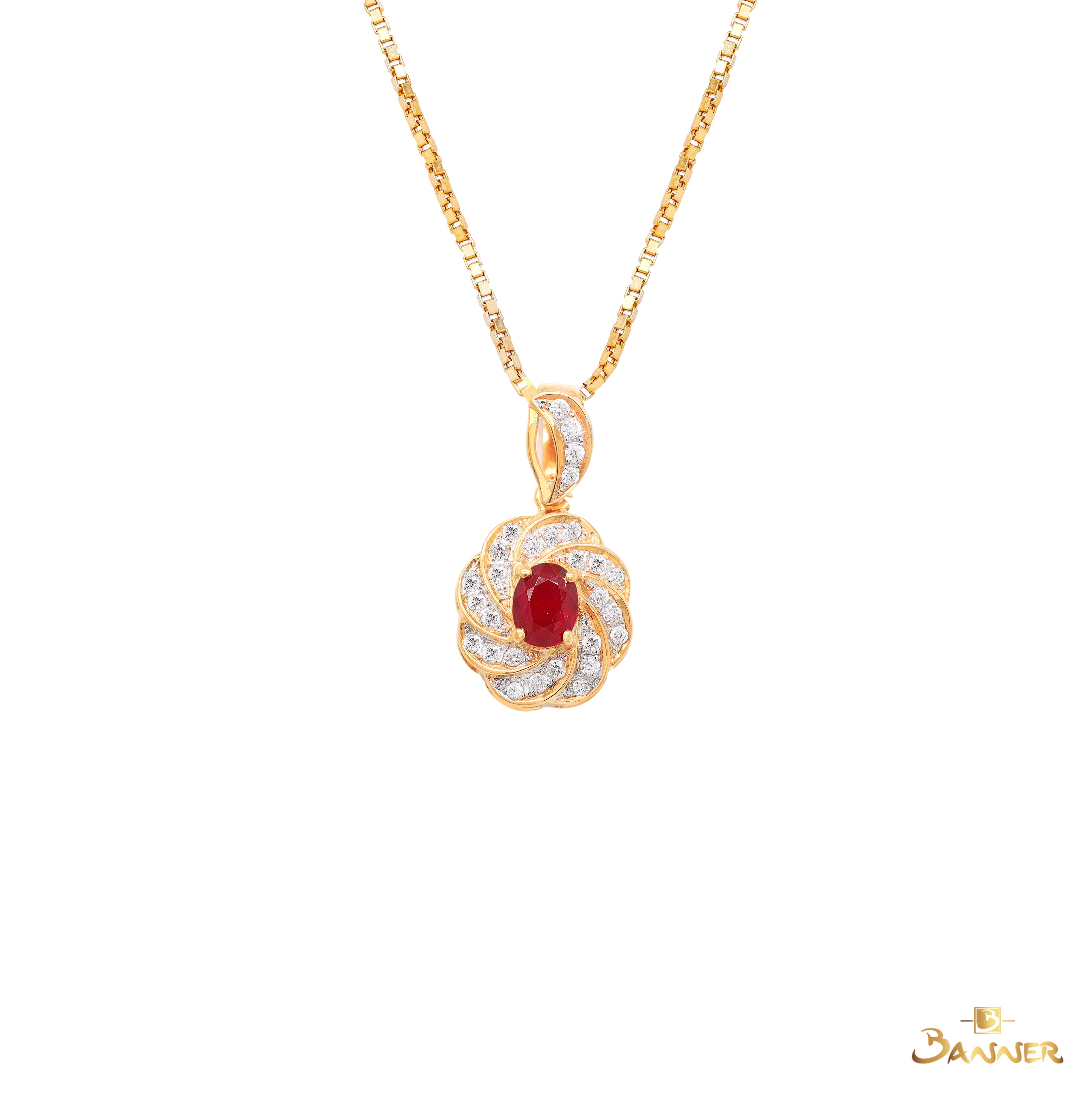 Ruby and Diamond Rosalia Pendant