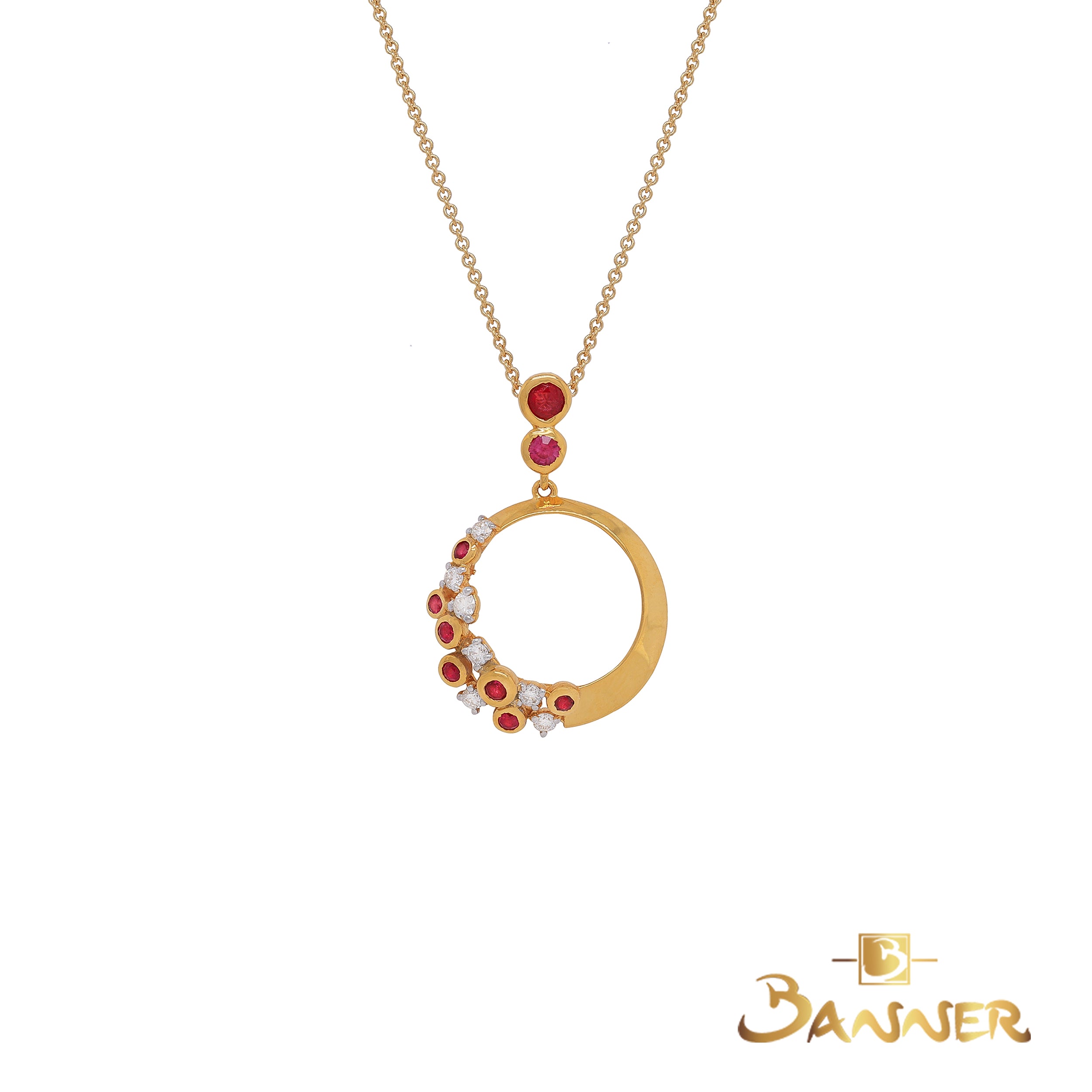 Ruby and Diamond Tessera Pendant