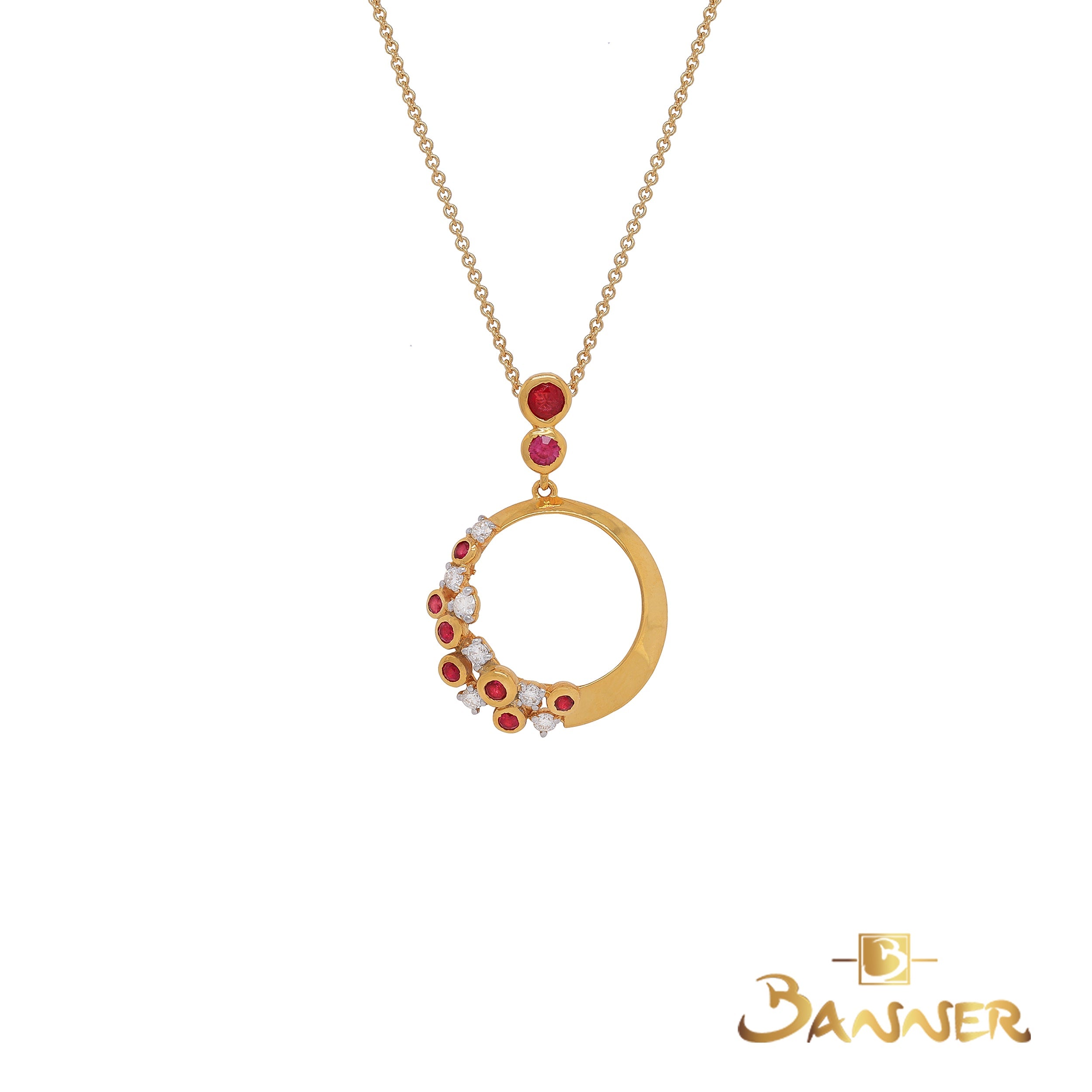 Ruby and Diamond Tessera Pendant