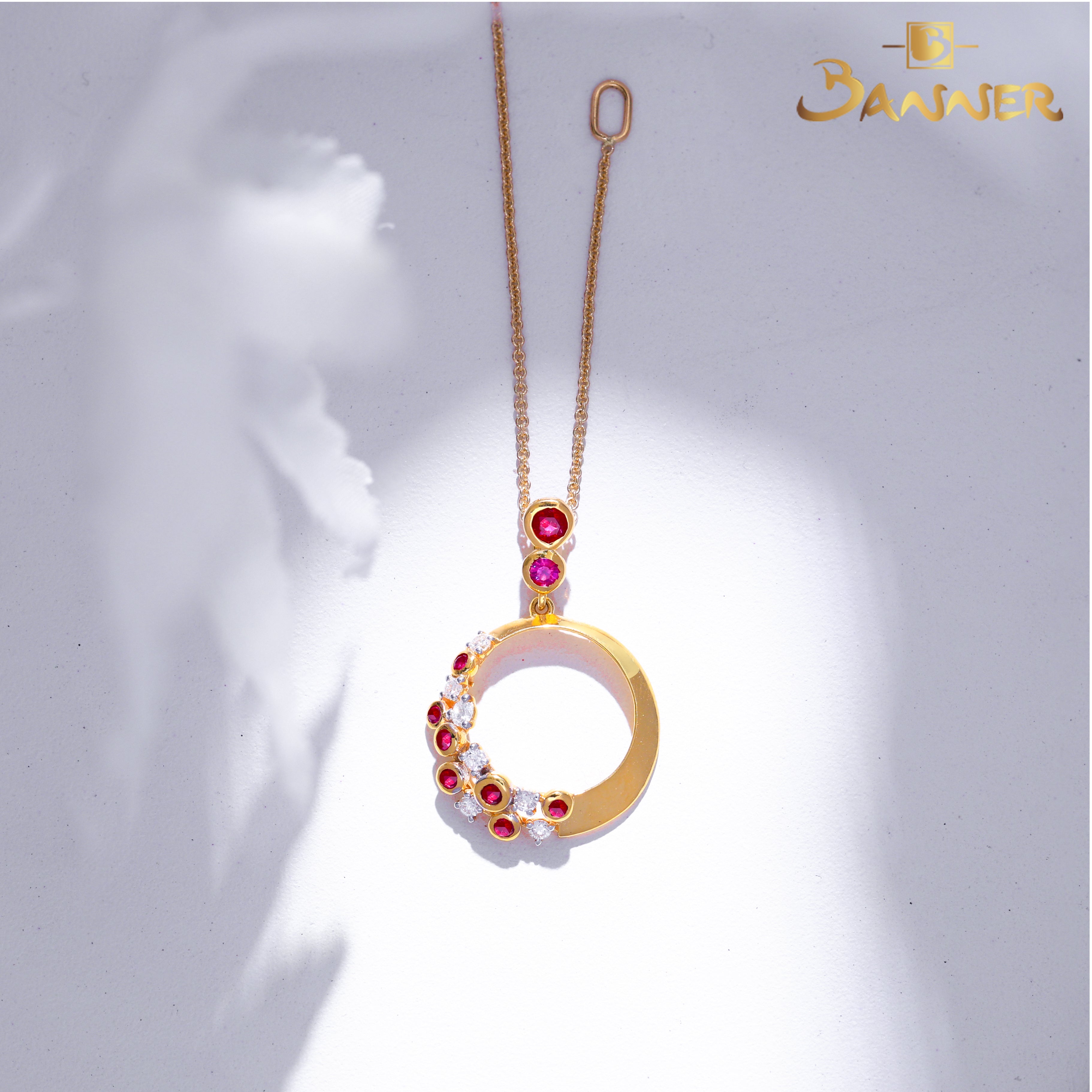 Ruby and Diamond Tessera Pendant