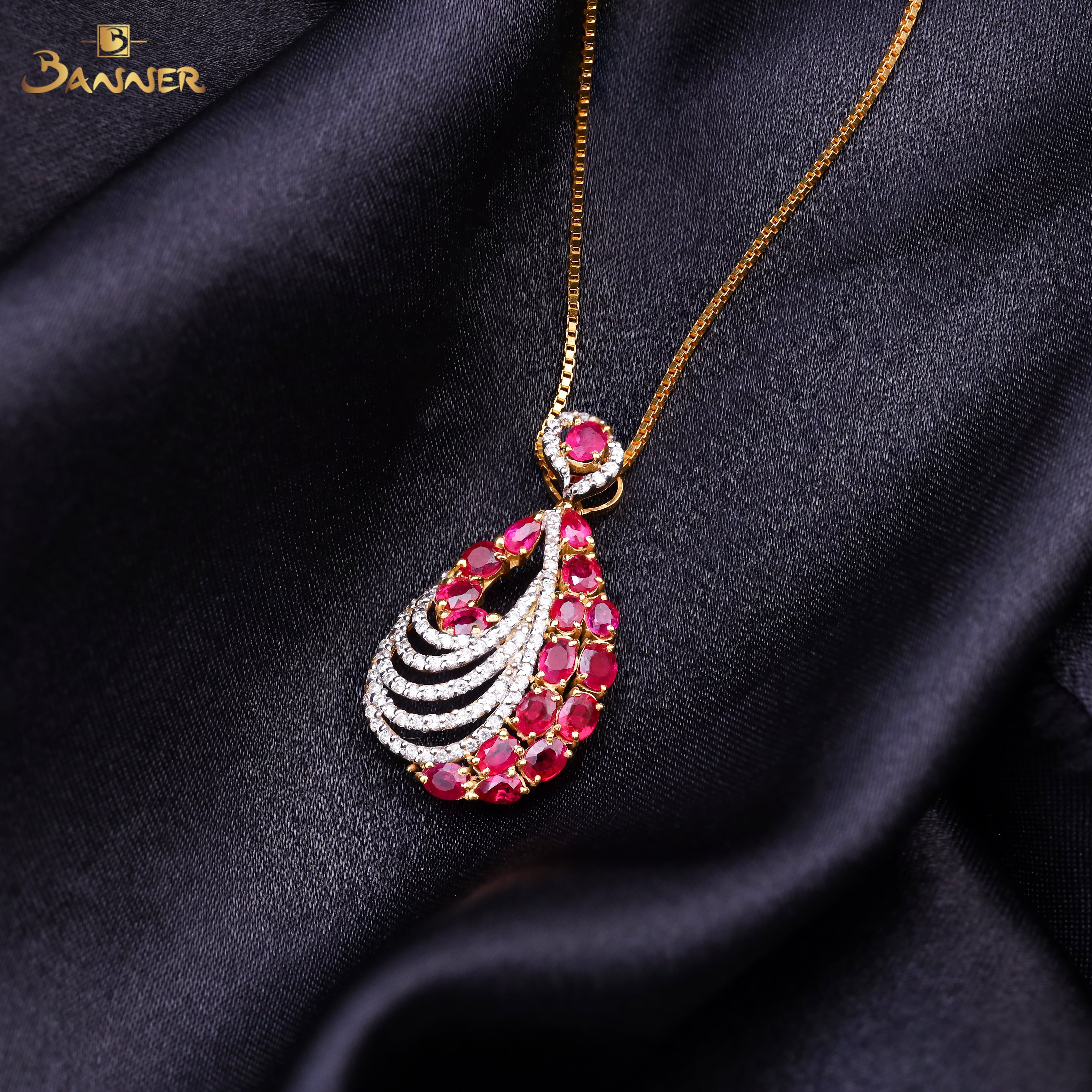 Ruby and Diamond Marea Pendant