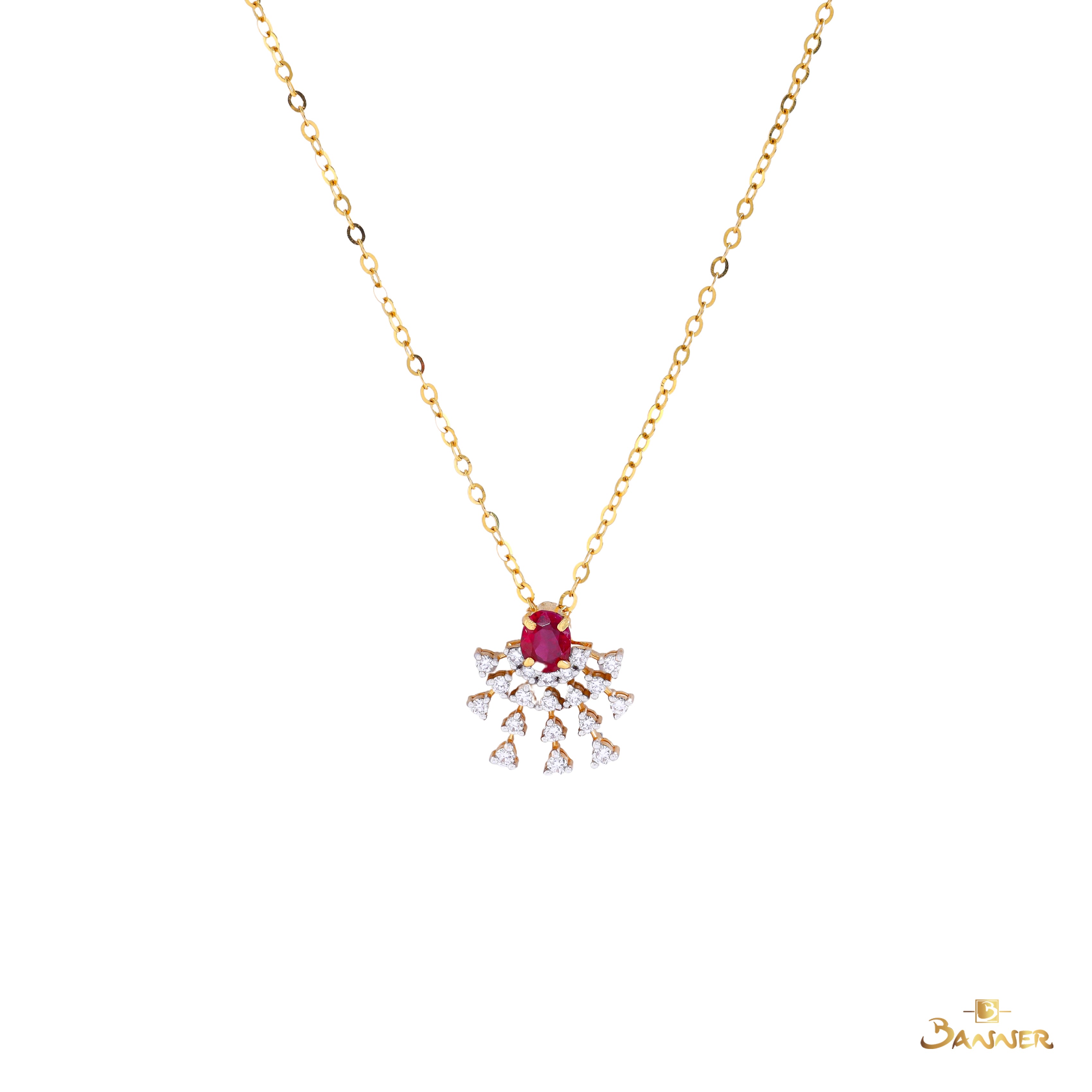 Ruby and Diamond Radiance Pendant