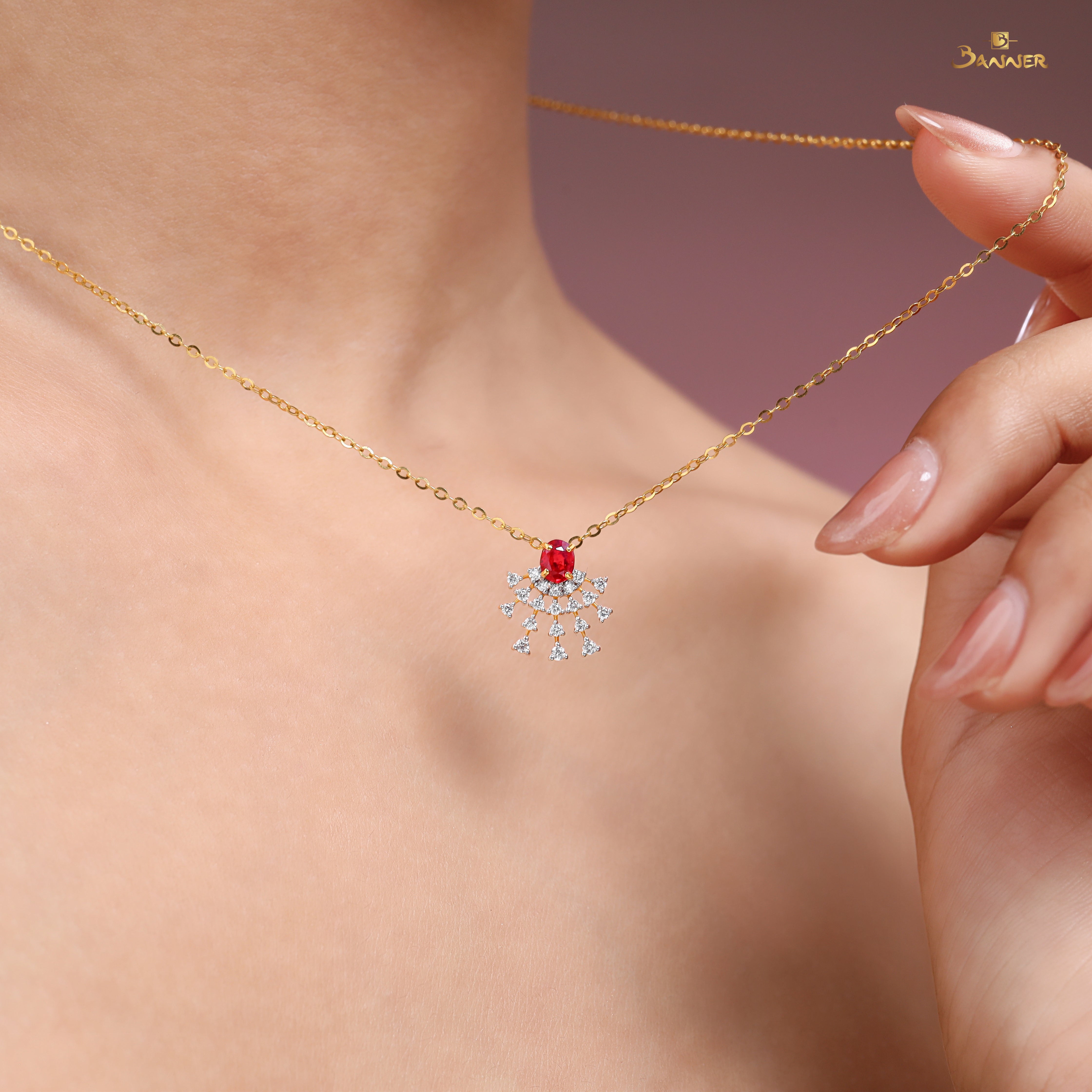 Ruby and Diamond Radiance Pendant