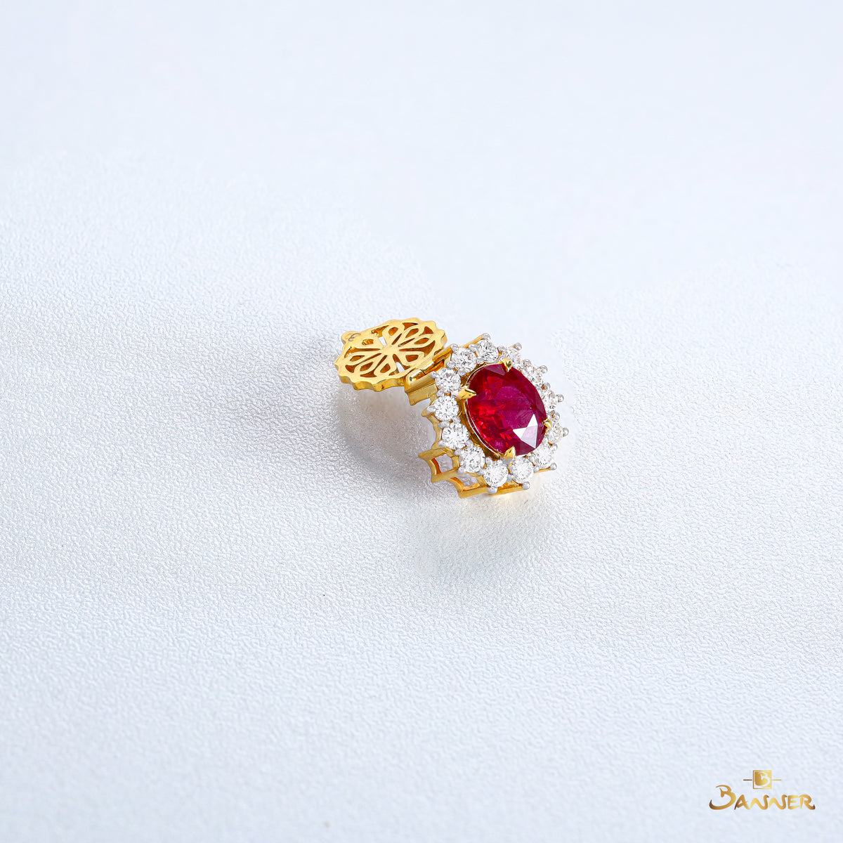 Natural Ruby and Diamond Diana Pendant