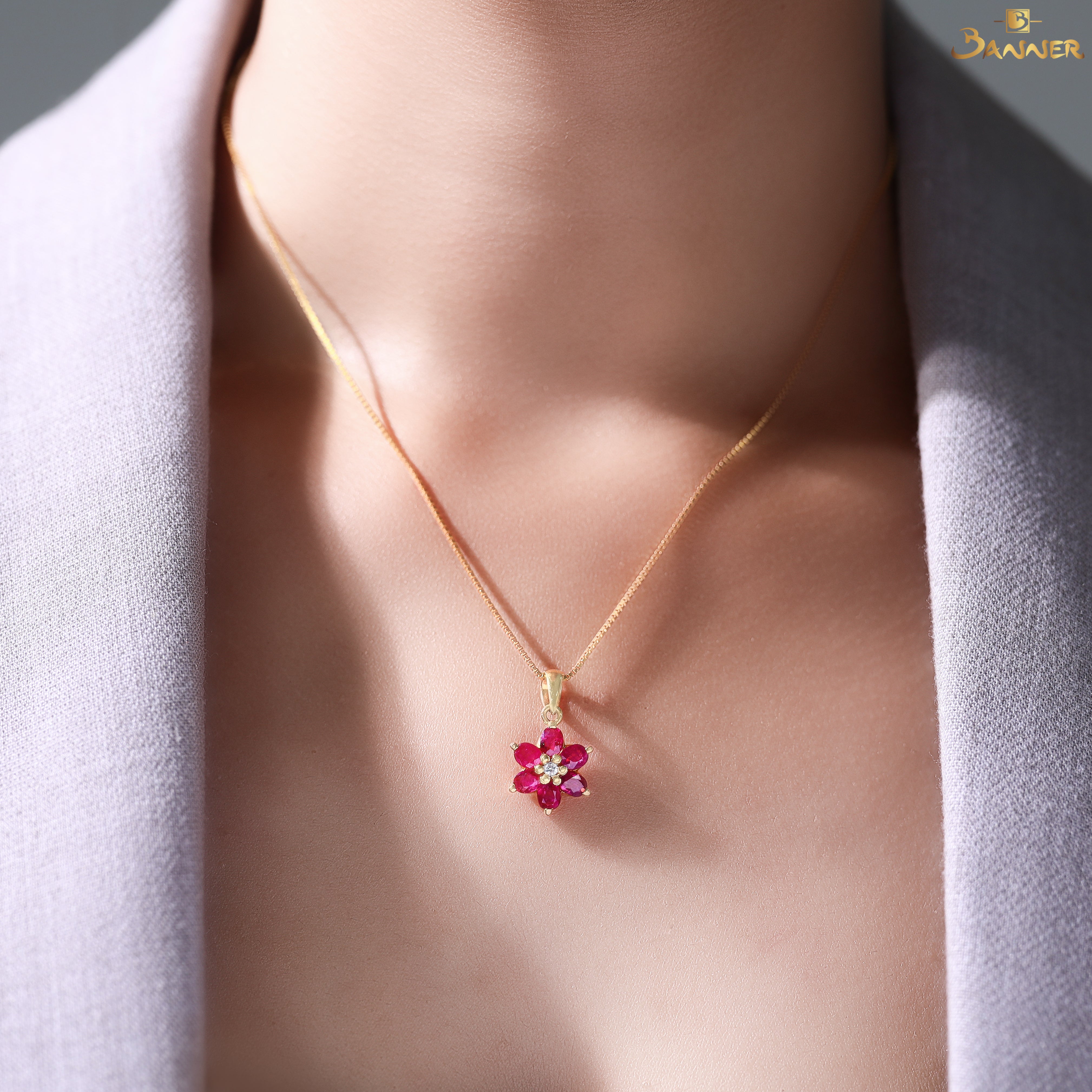 Ruby and Diamond Chel Pendant