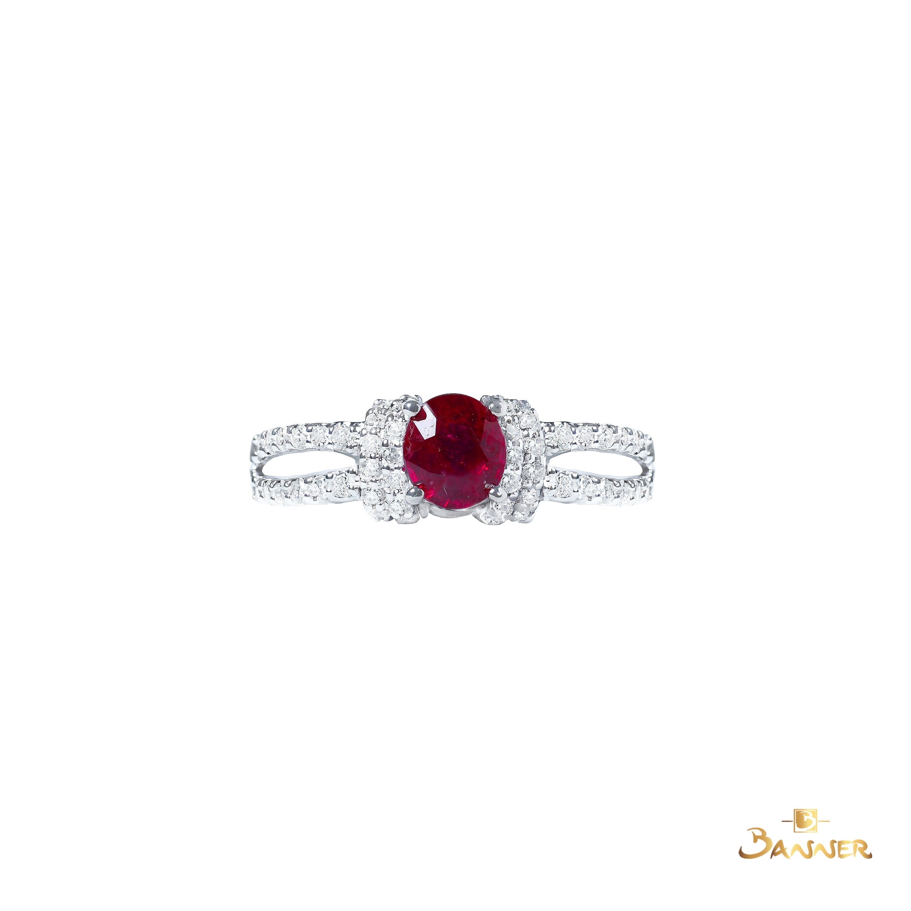 Natural Ruby and Diamond Infinity Ring