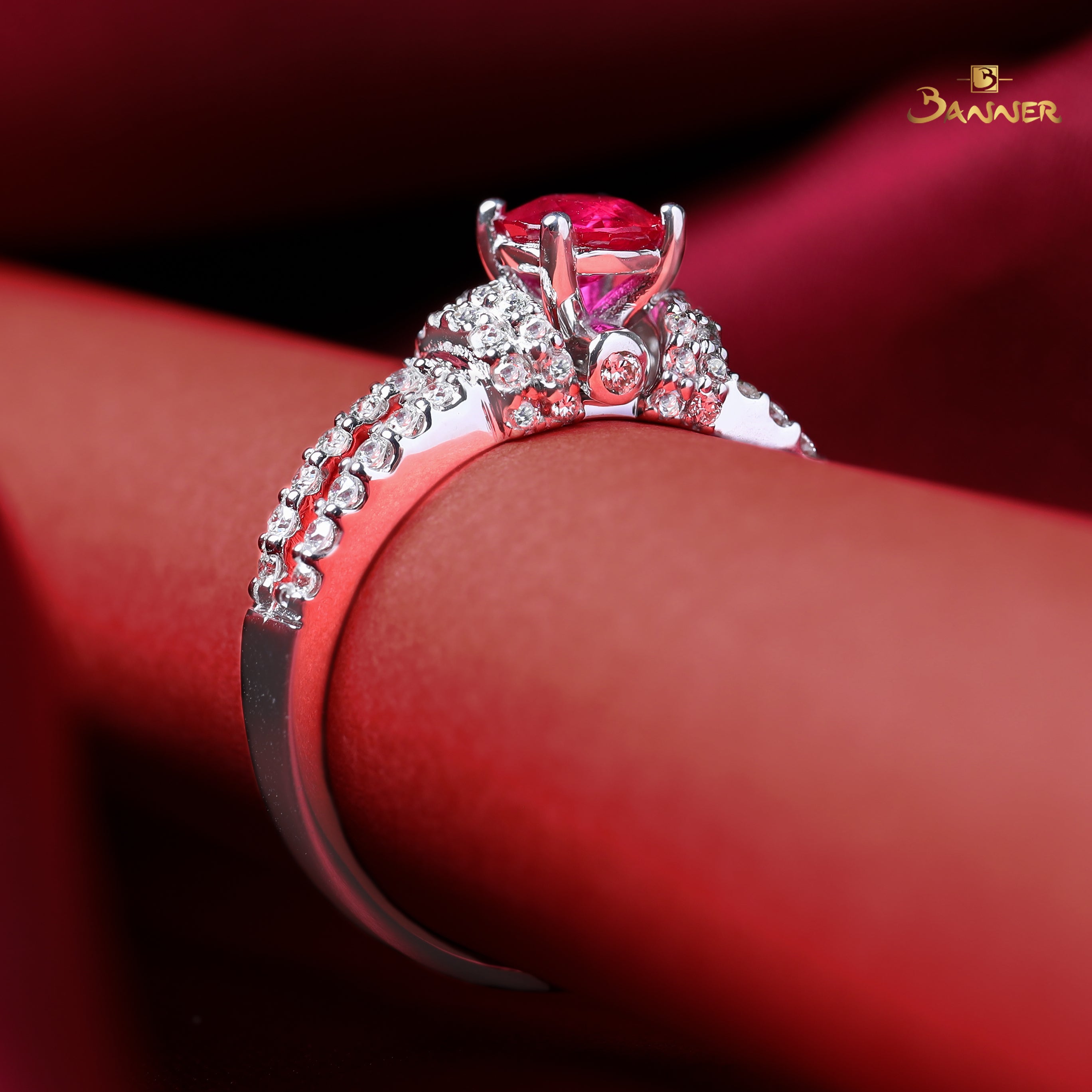 Natural Ruby and Diamond Infinity Ring