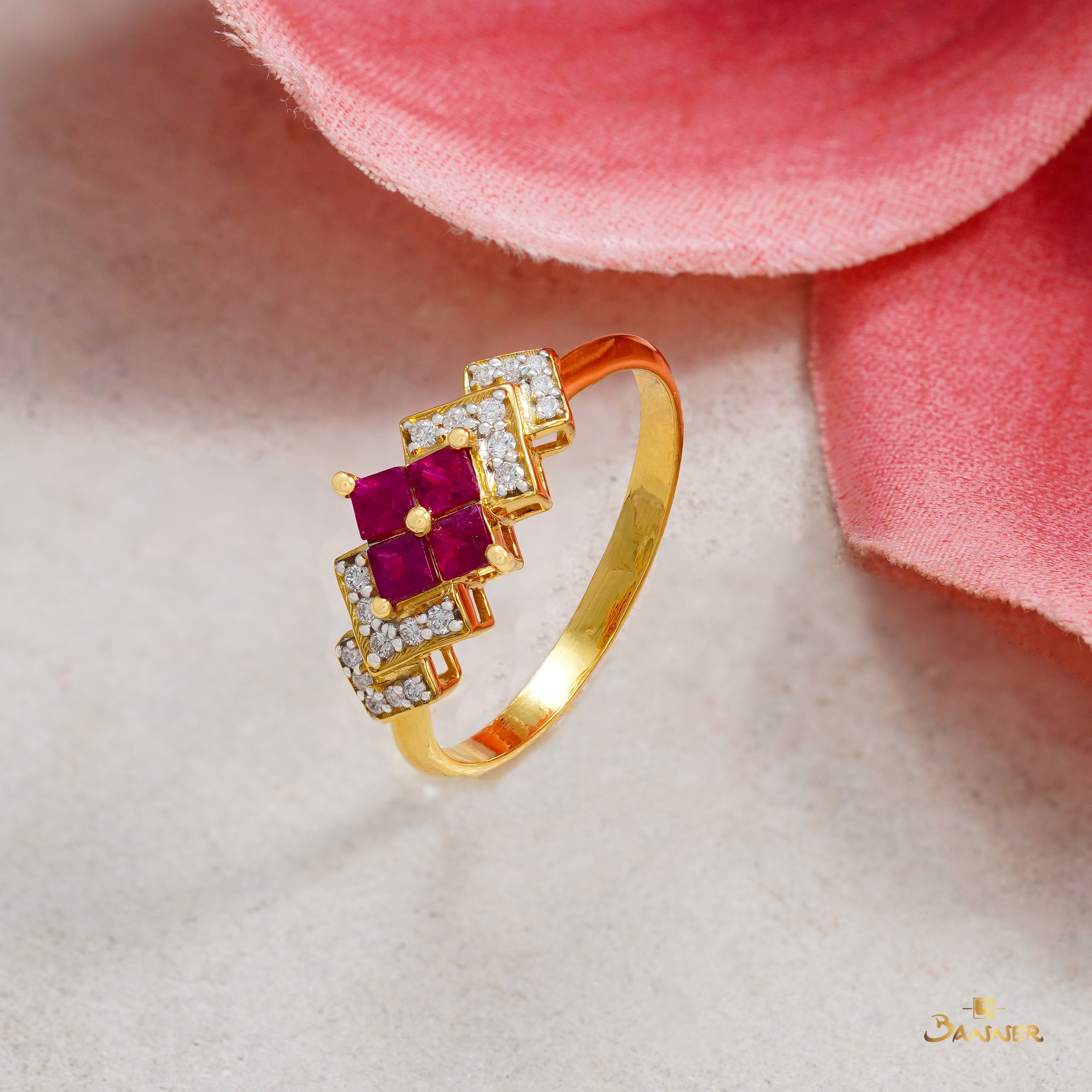 Ruby and Diamond Ember Ring
