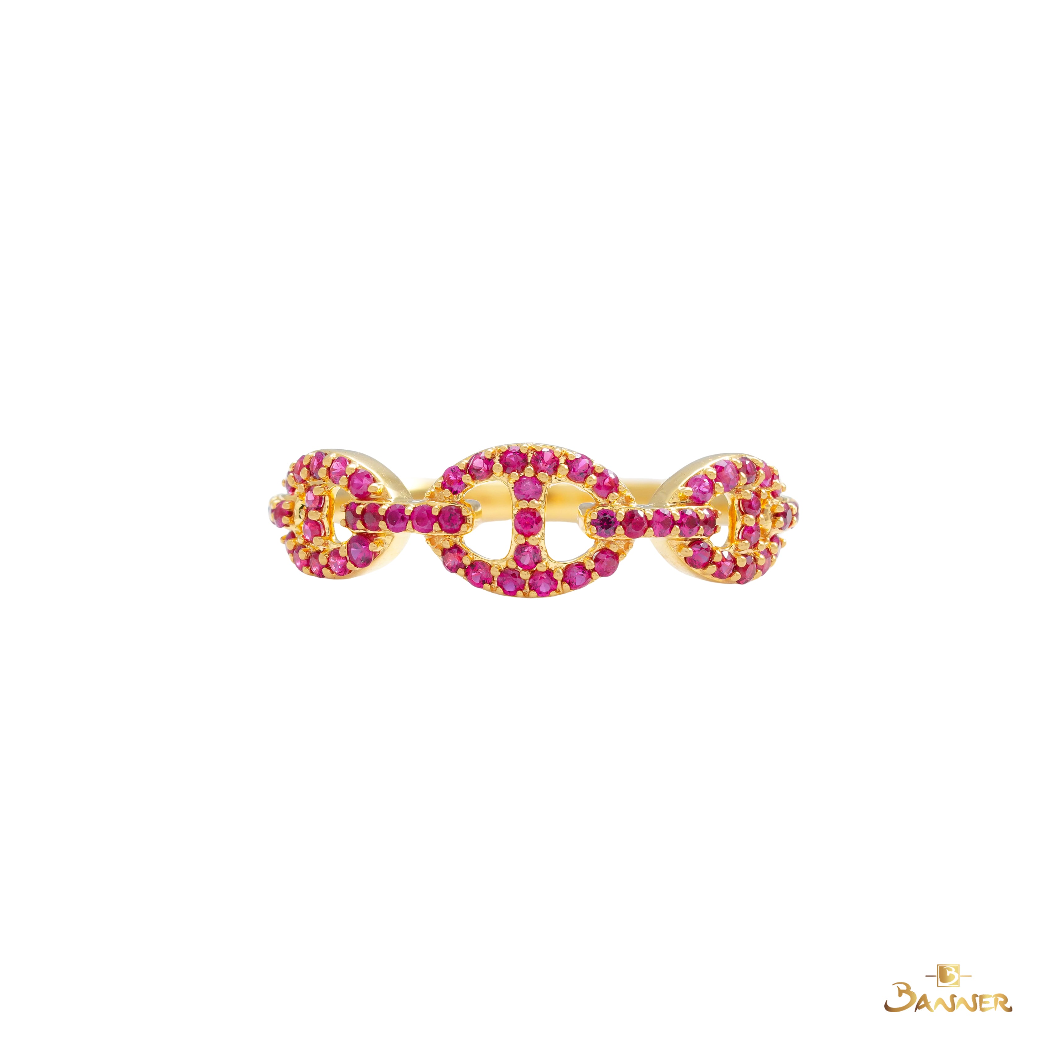 Ruby Chain-link Ring