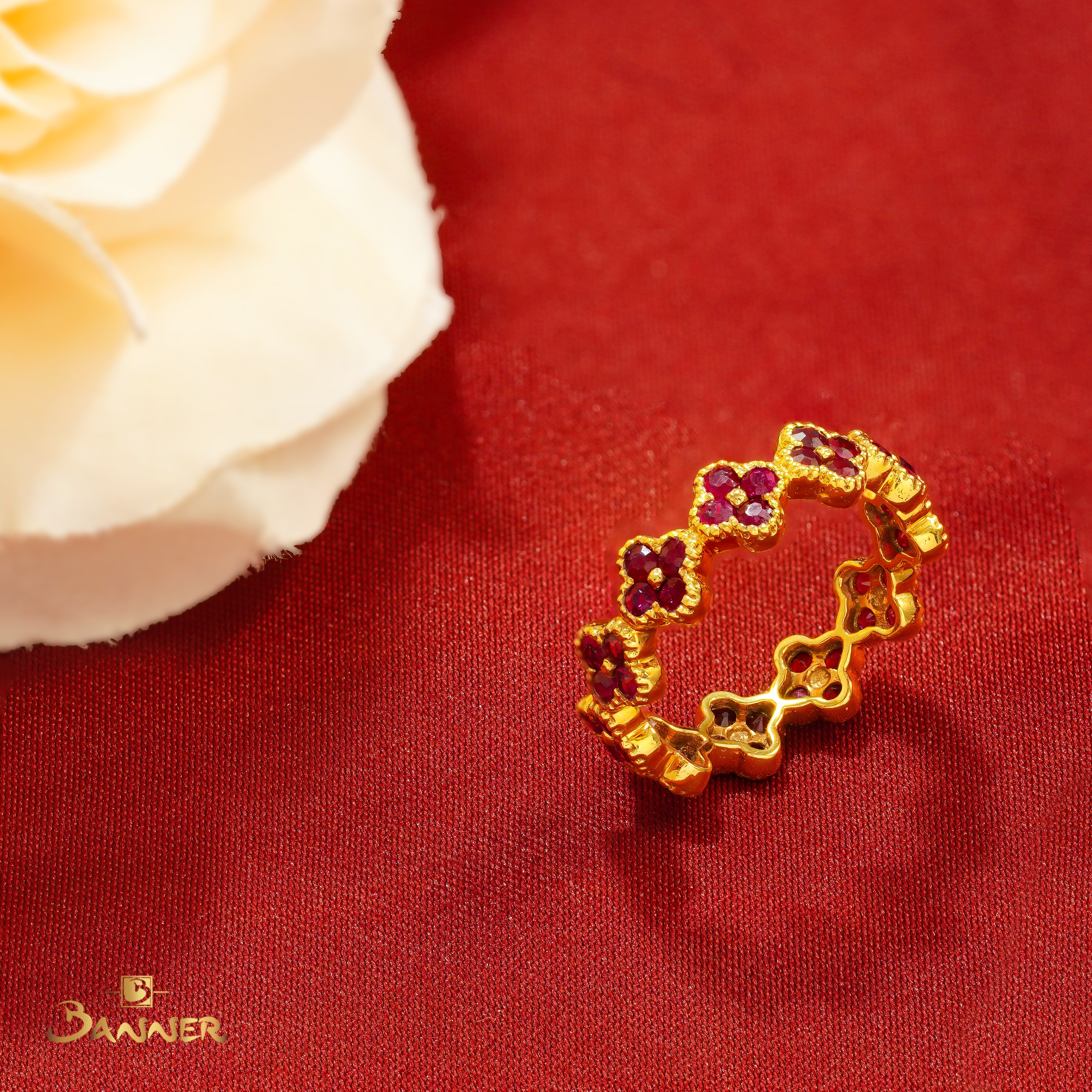 Ruby Clover Eternity Ring