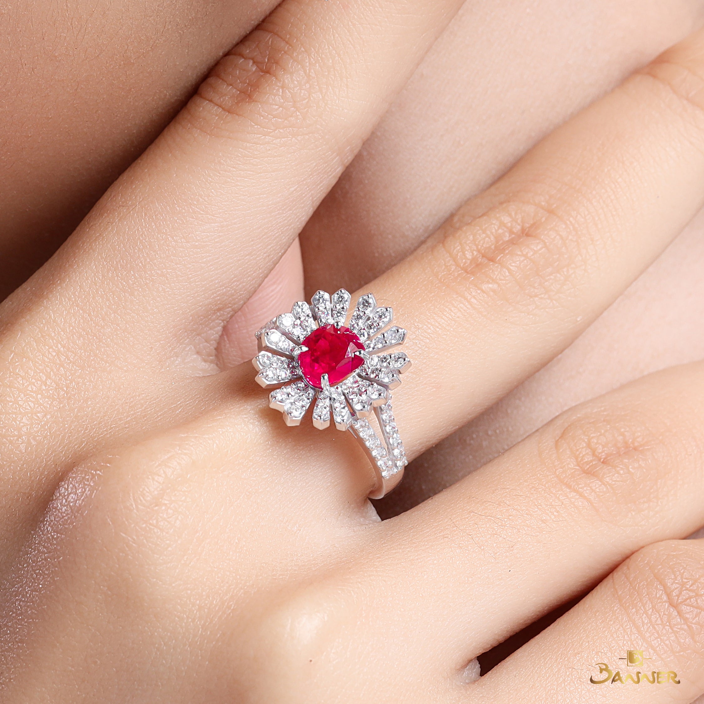 Ruby and Diamond Felix Flash Ring