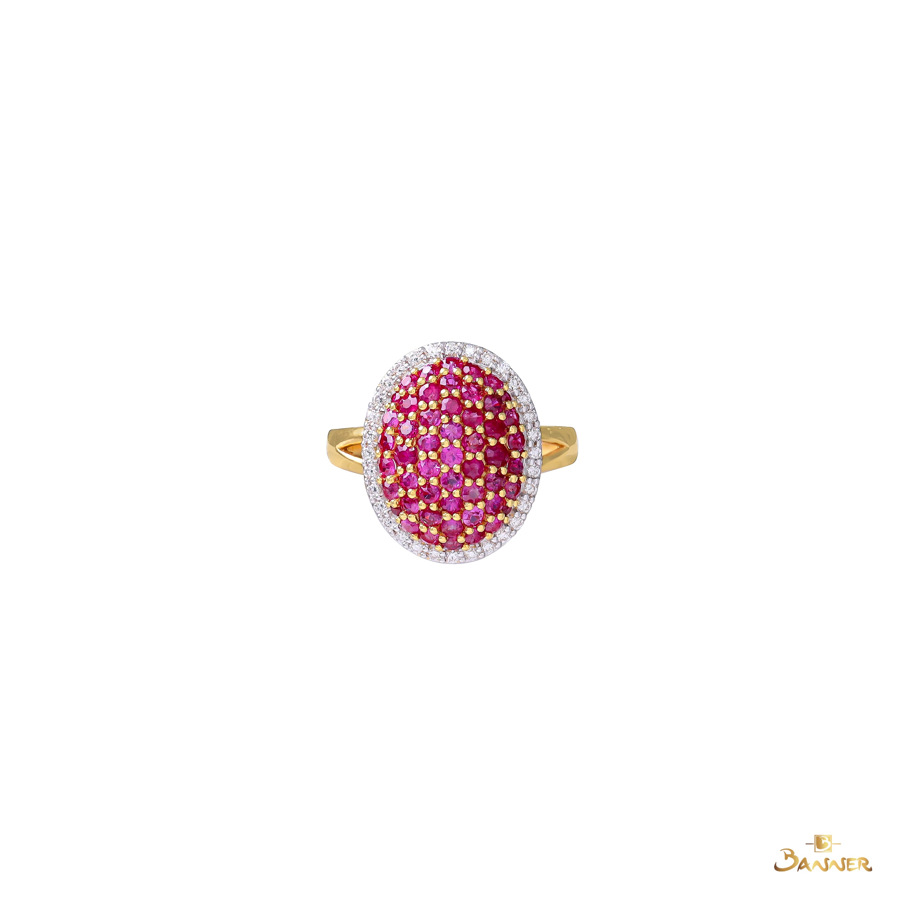 Ruby and Diamond Crimson Caviar Ring