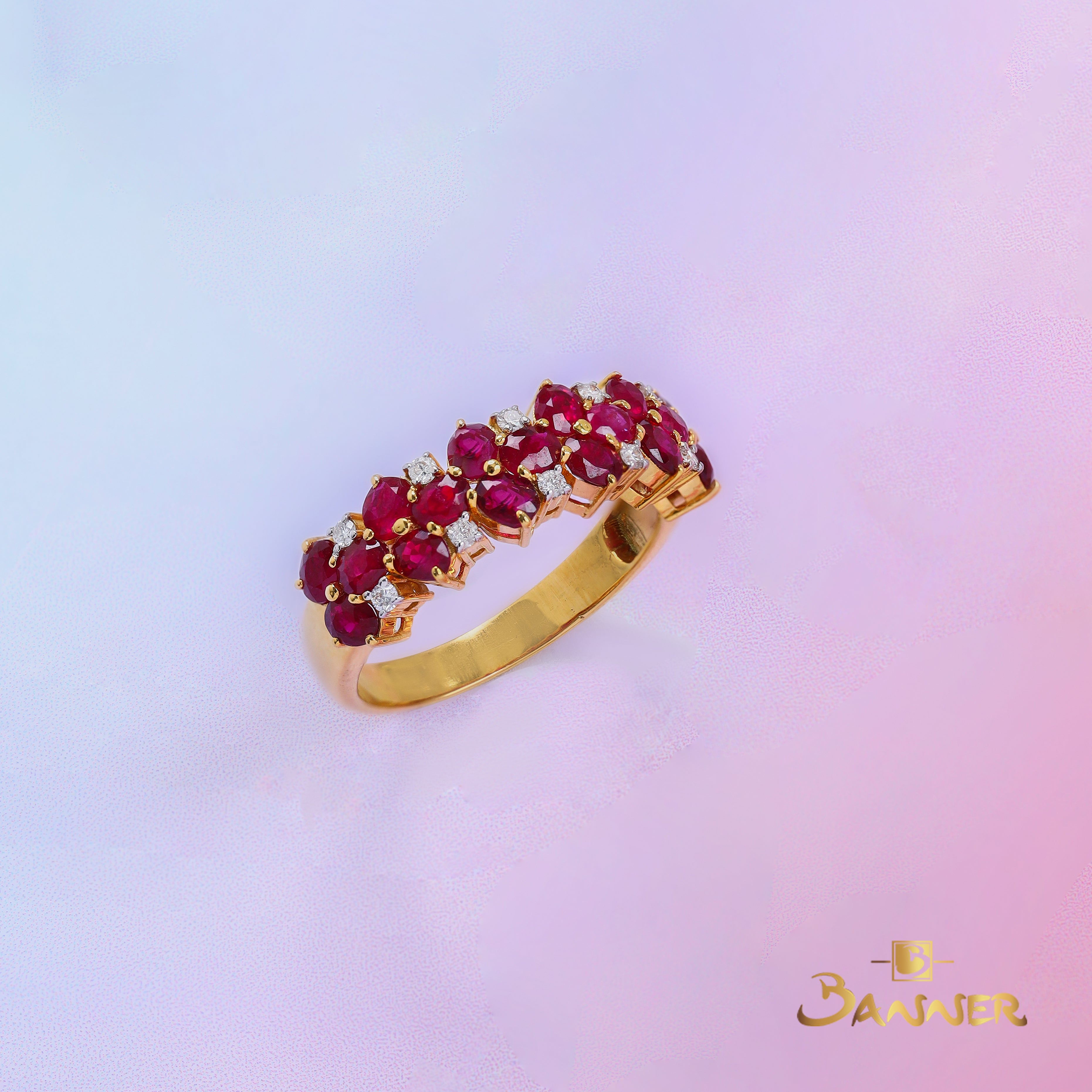 Ruby and Diamond Pave Ring