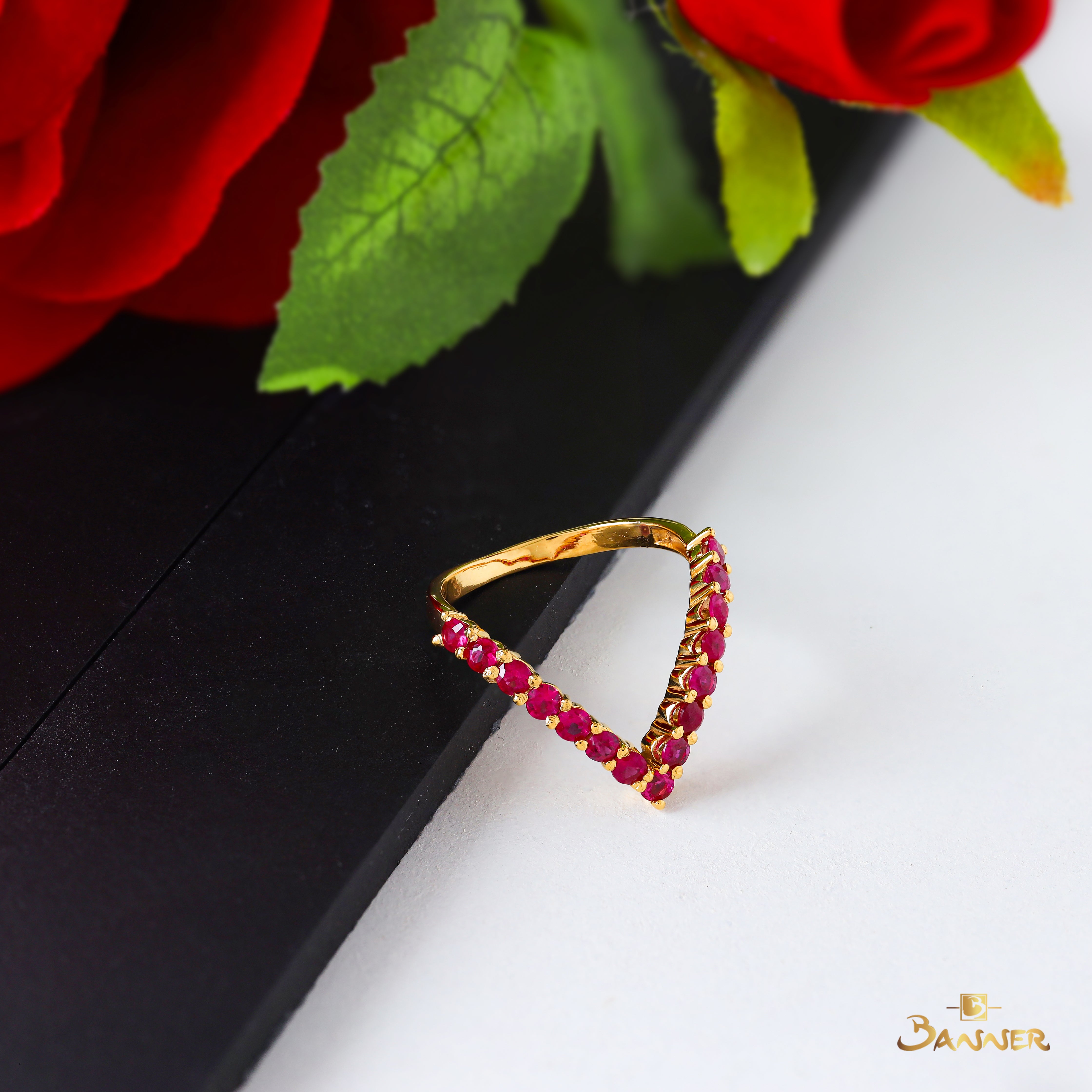 Ruby V-Shape Ring