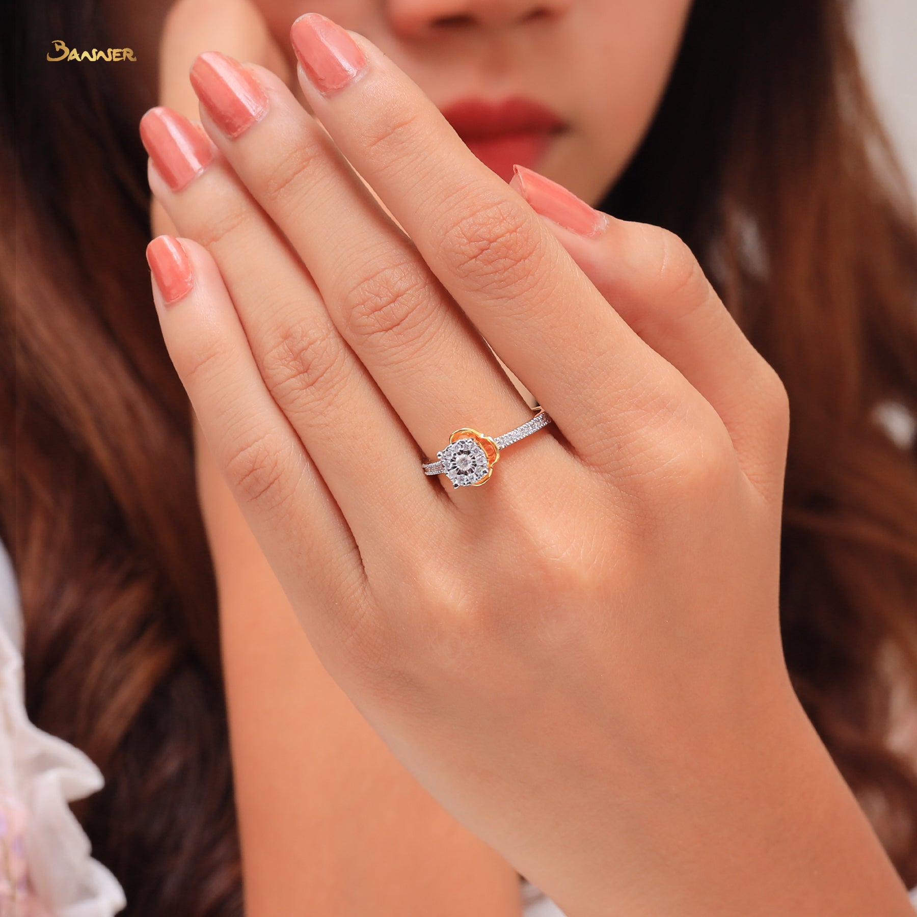 Ruby and Diamond Invisible Settings 3-ways Ring