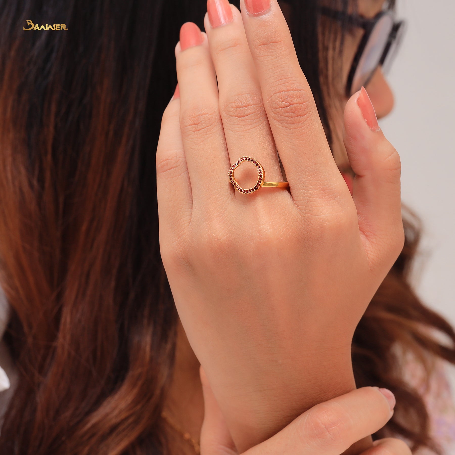 Ruby and Diamond Invisible Settings 3-ways Ring