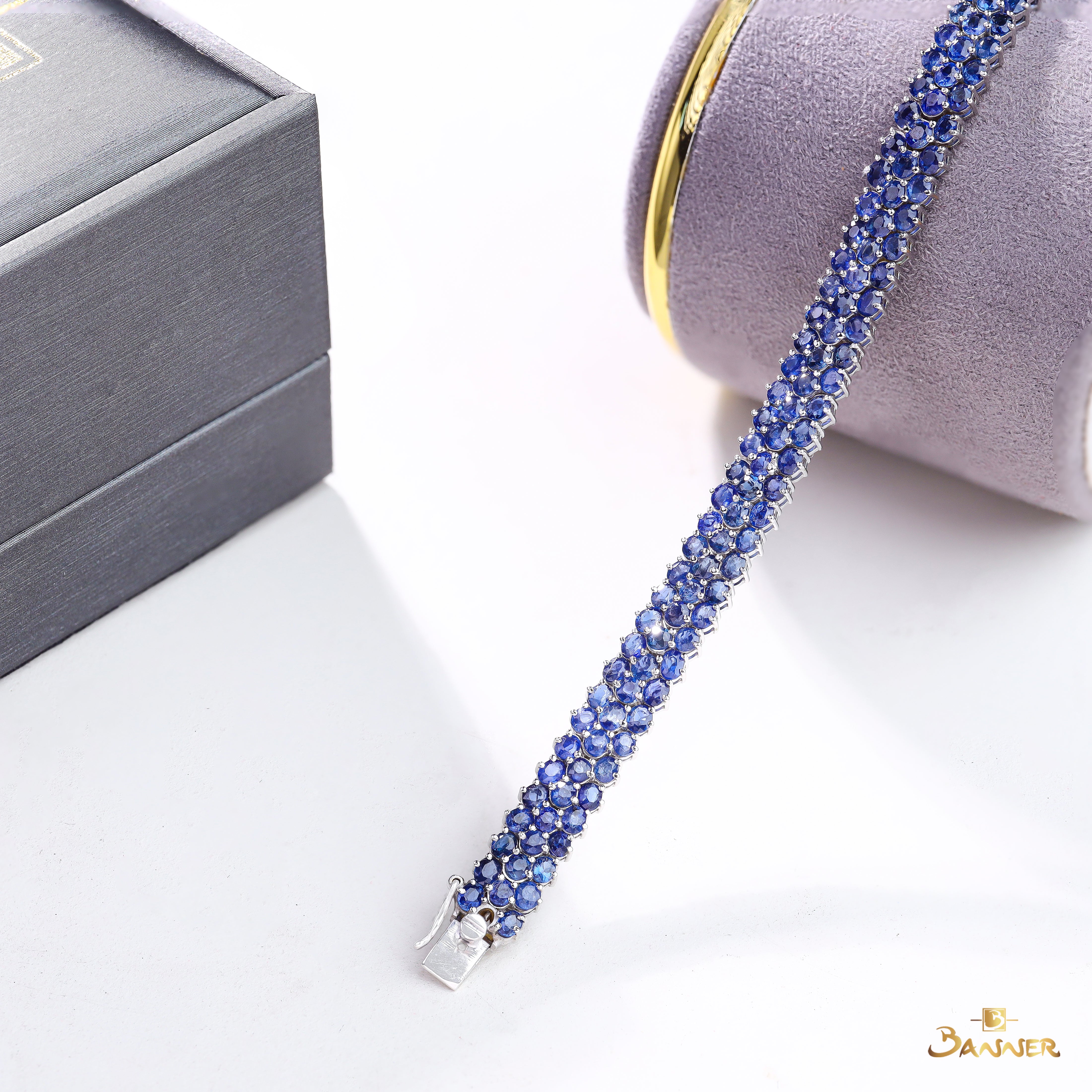 Sapphire 3-Rows Tennis Bracelet
