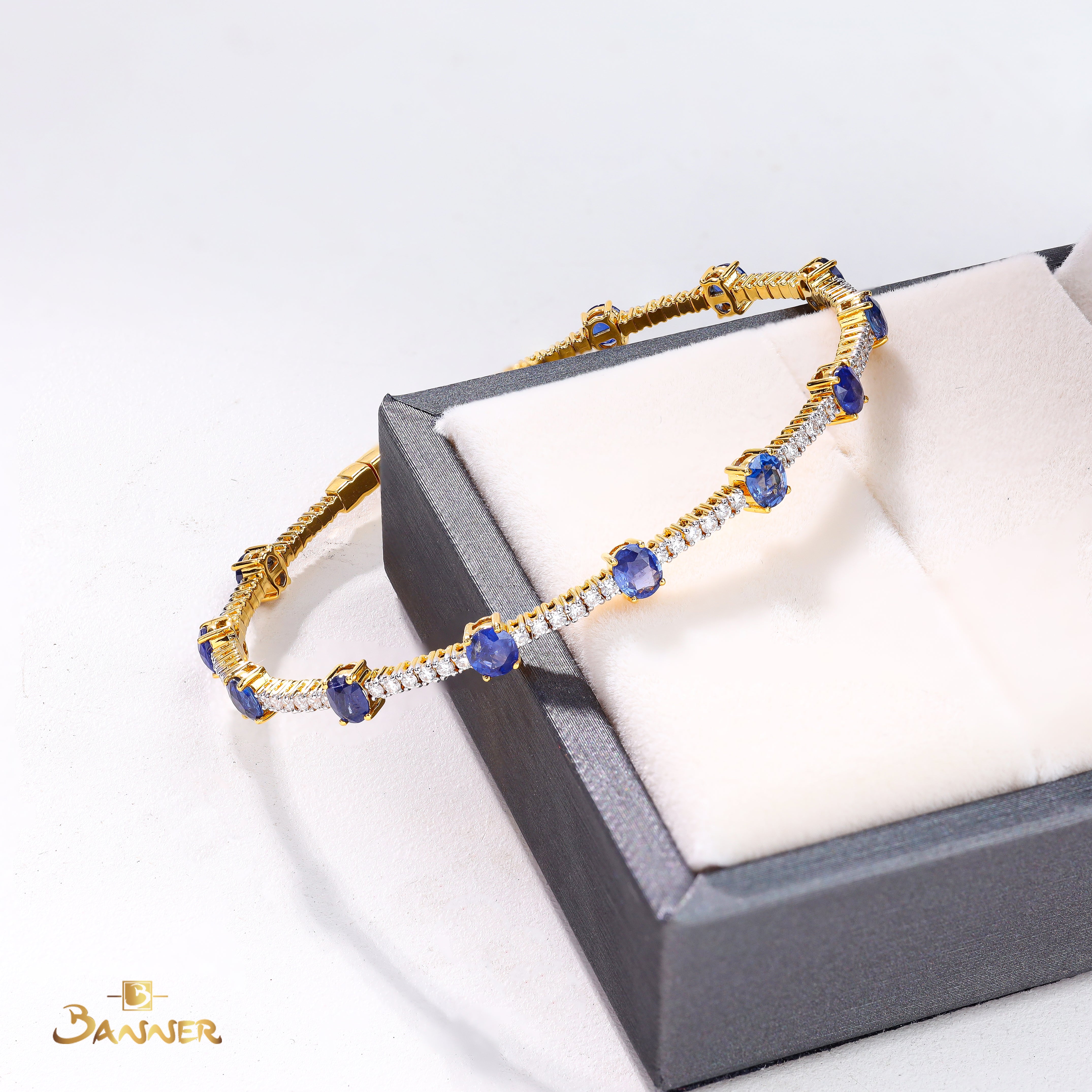 Sapphire and Diamond Station Bracelet