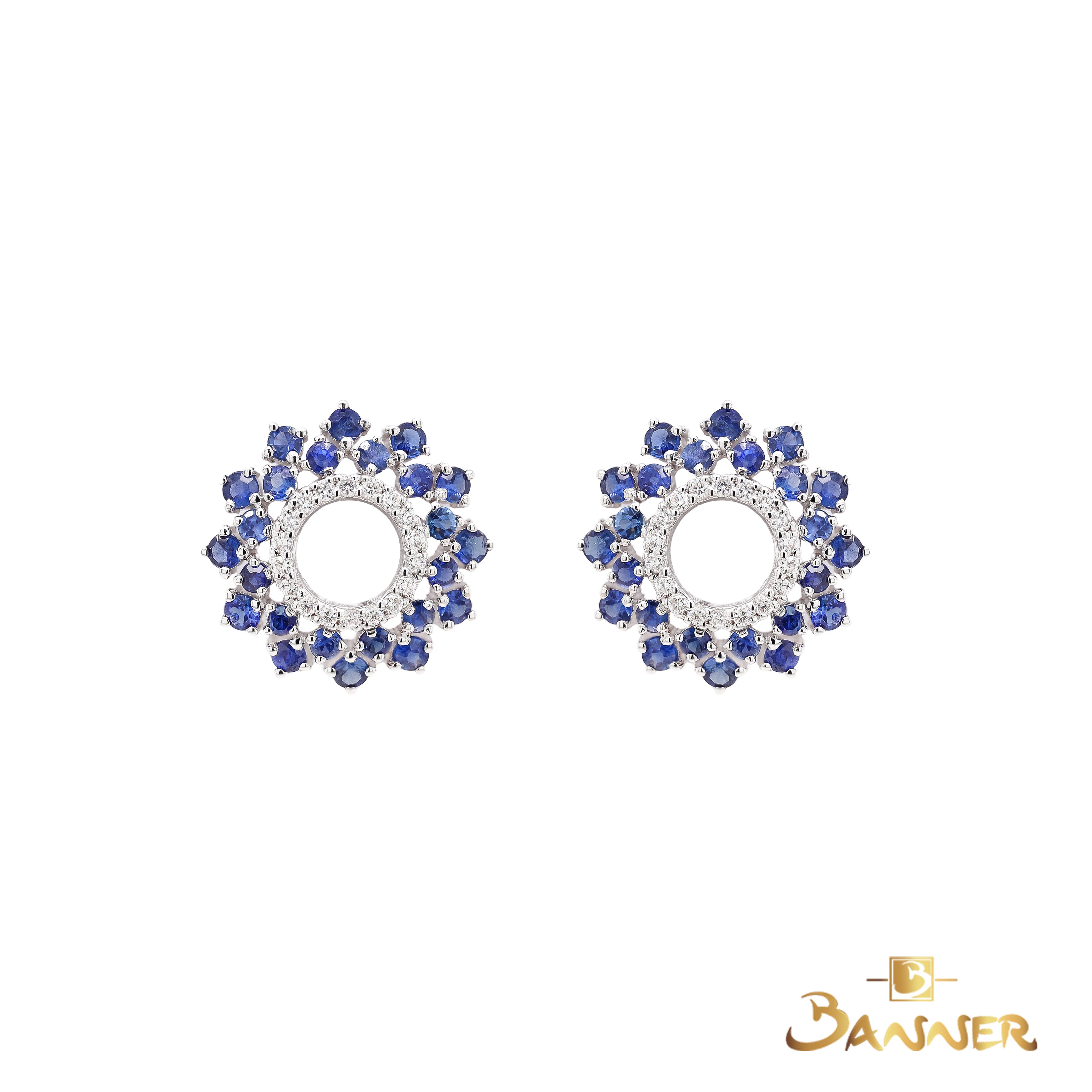 Sapphire and Diamond Sunshine Earrings