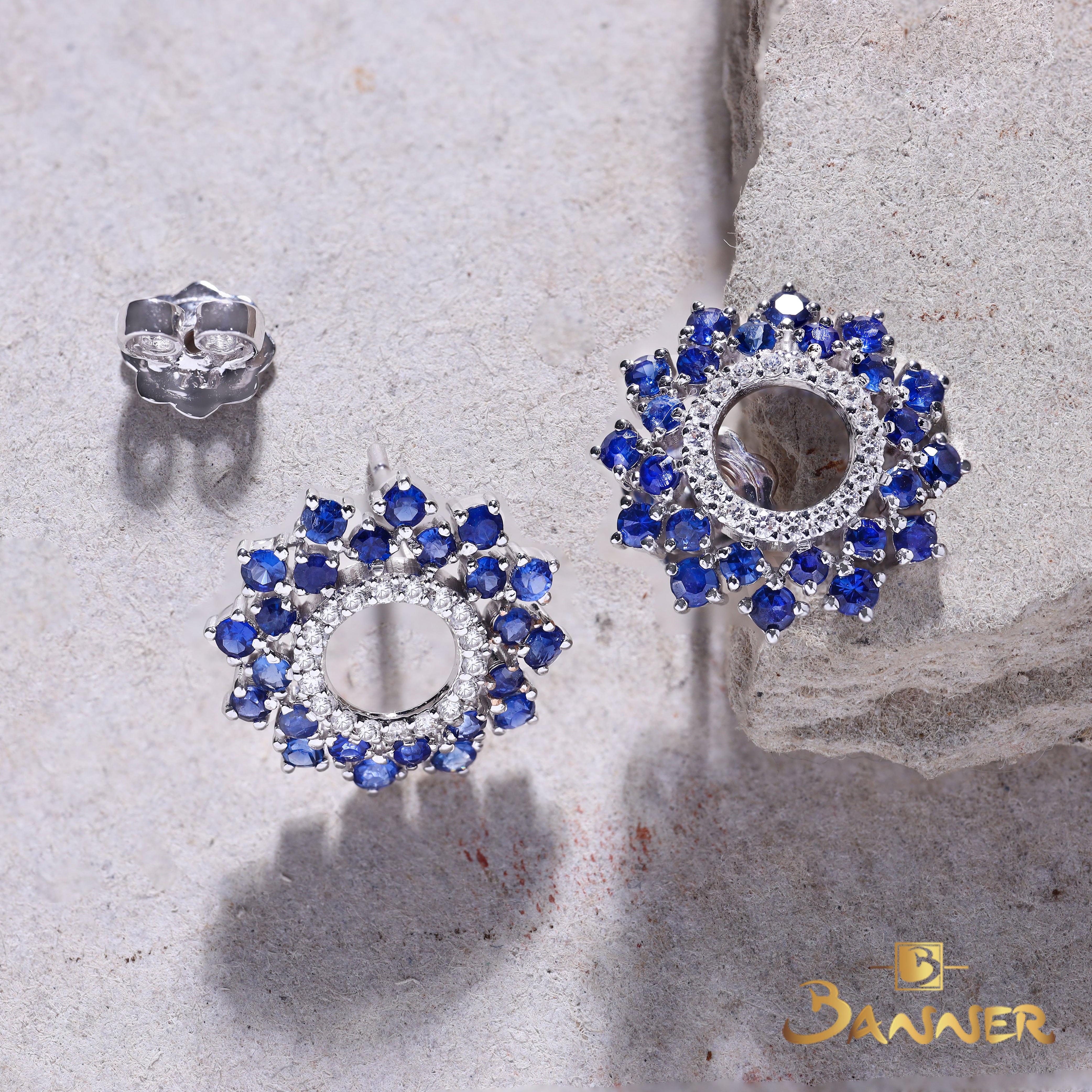 Sapphire and Diamond Sunshine Earrings