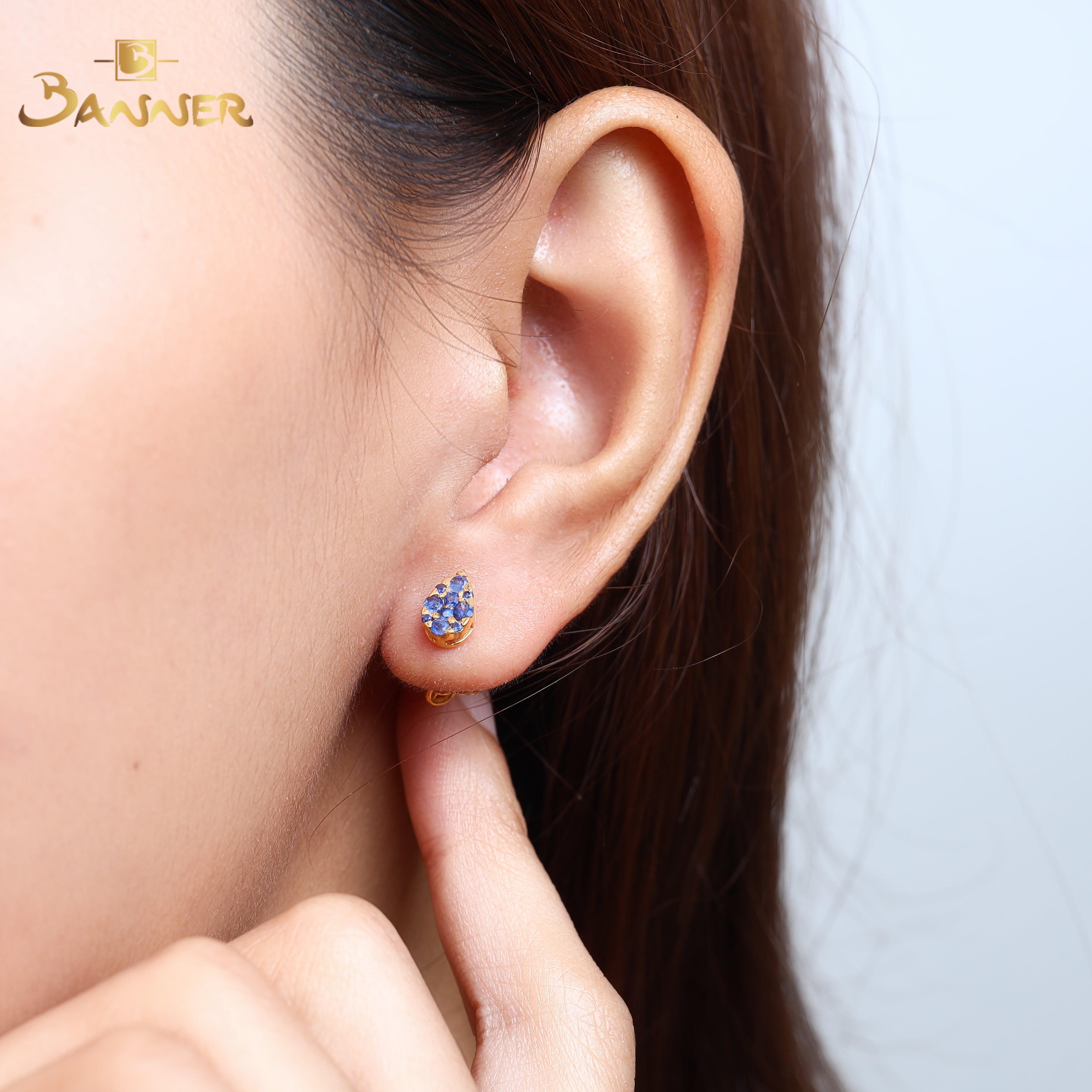 Sapphire Rain-drop Earrings
