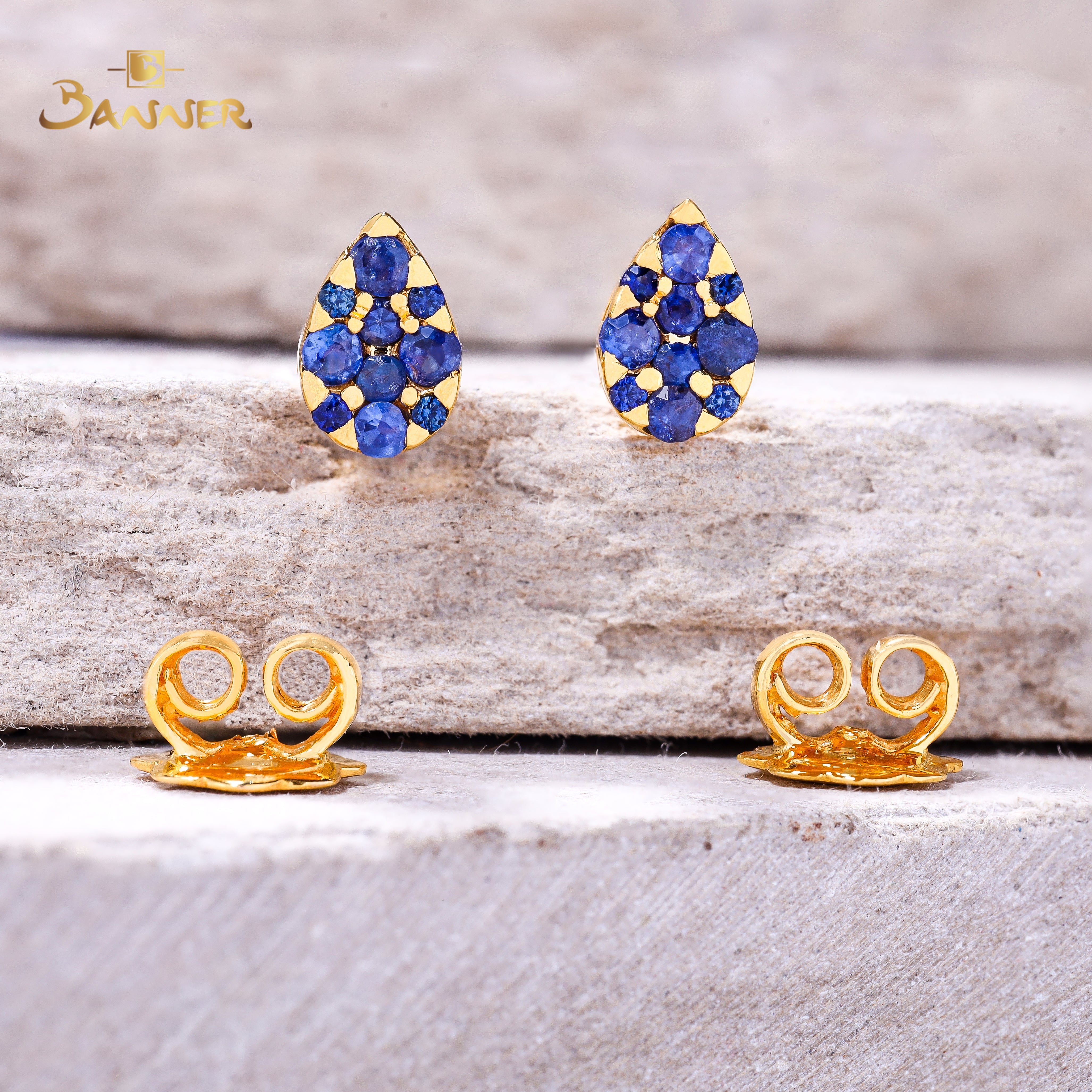Sapphire Rain-drop Earrings