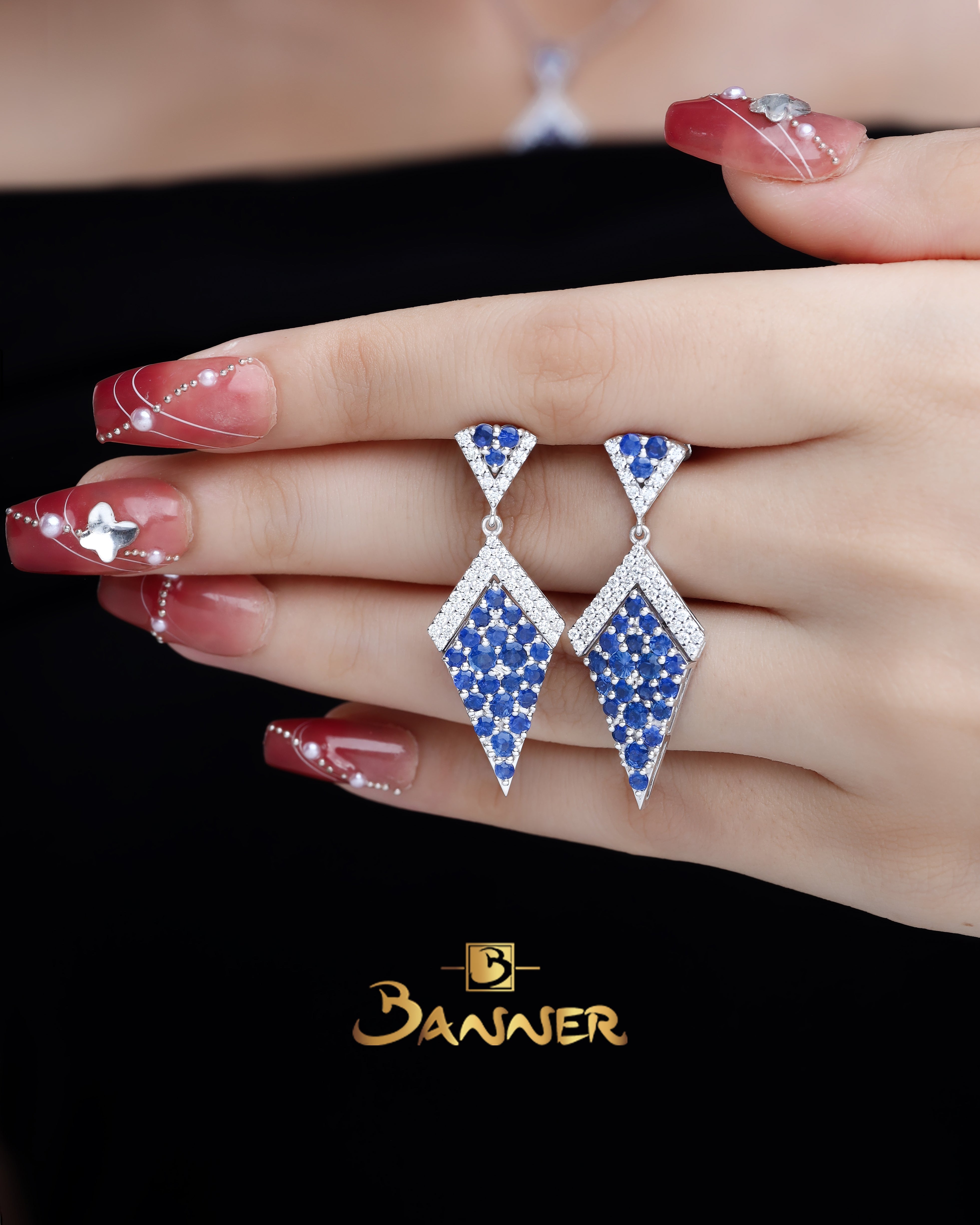 Sapphire and Diamond Titanis Earrings