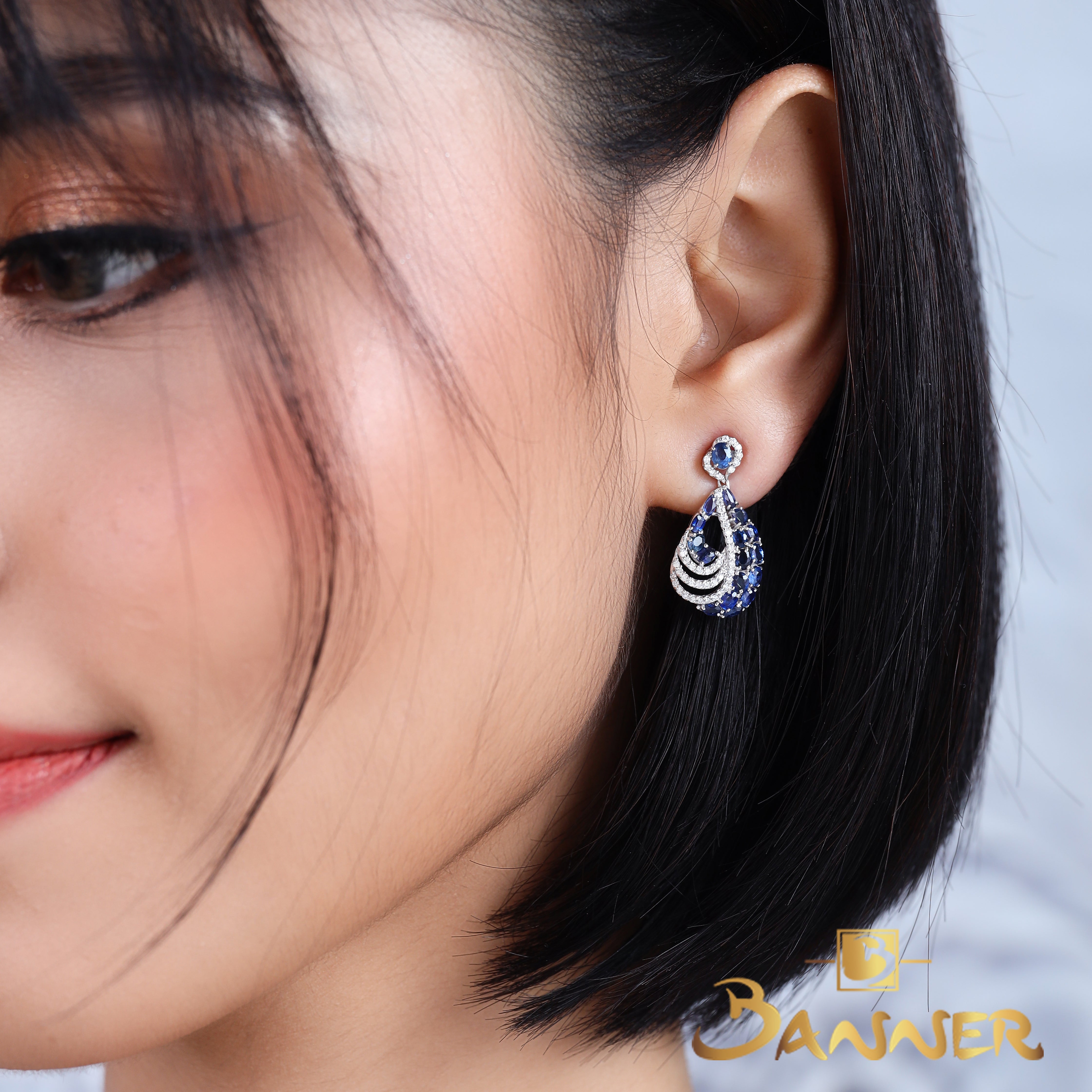Sapphire and Diamond Marea Earrings