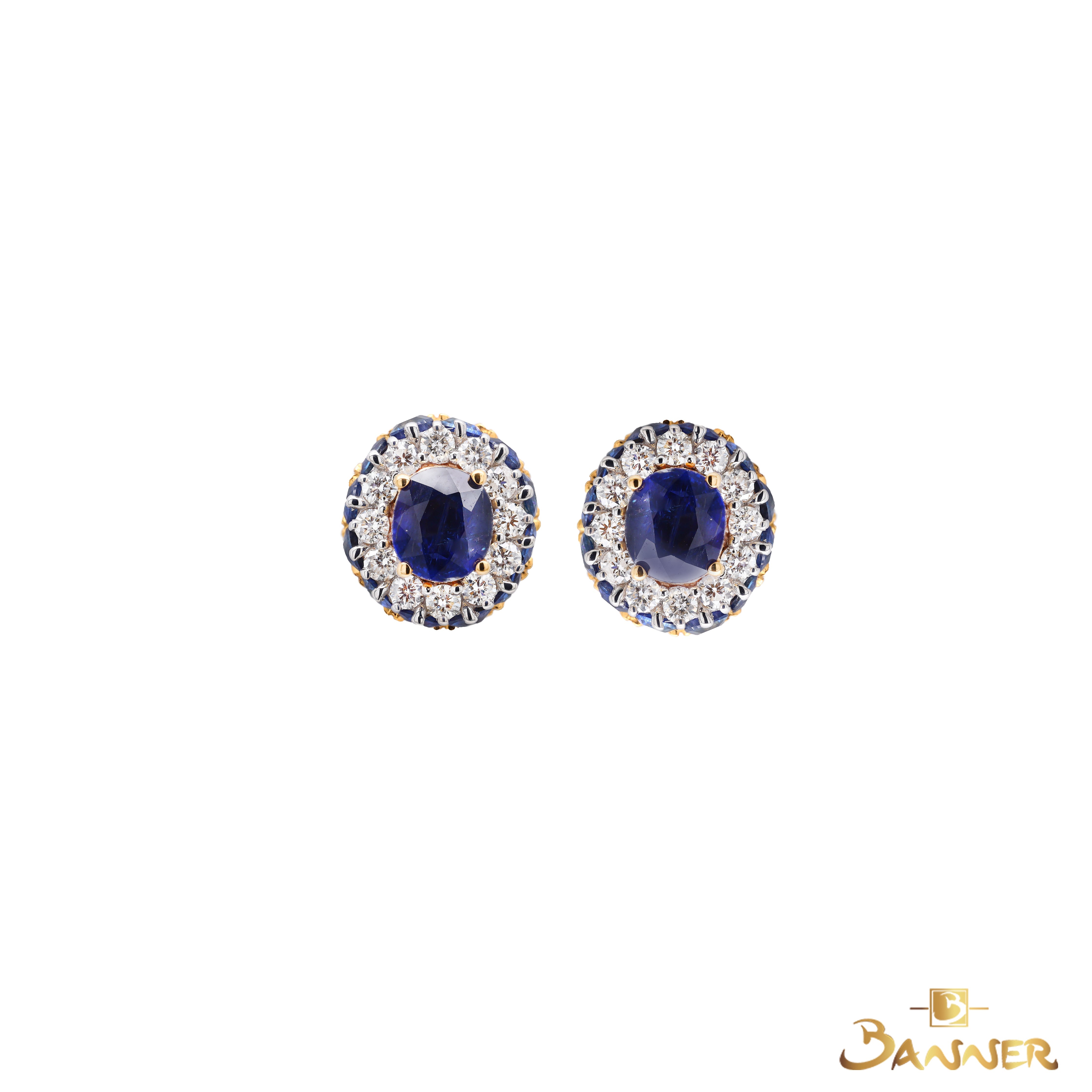 Sapphire and Diamond Dahlia Earrings