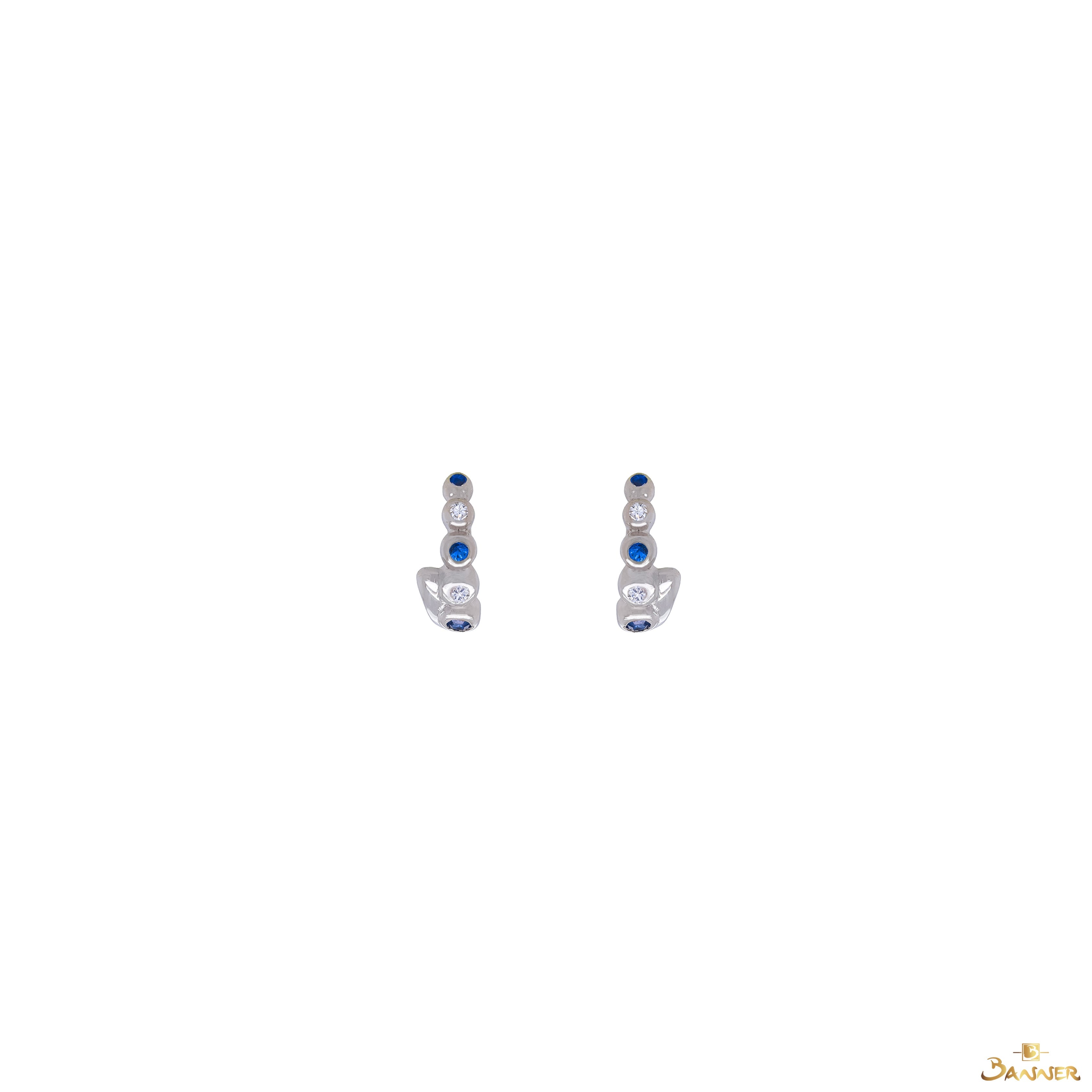 Sapphire and Diamond Dots Earrings