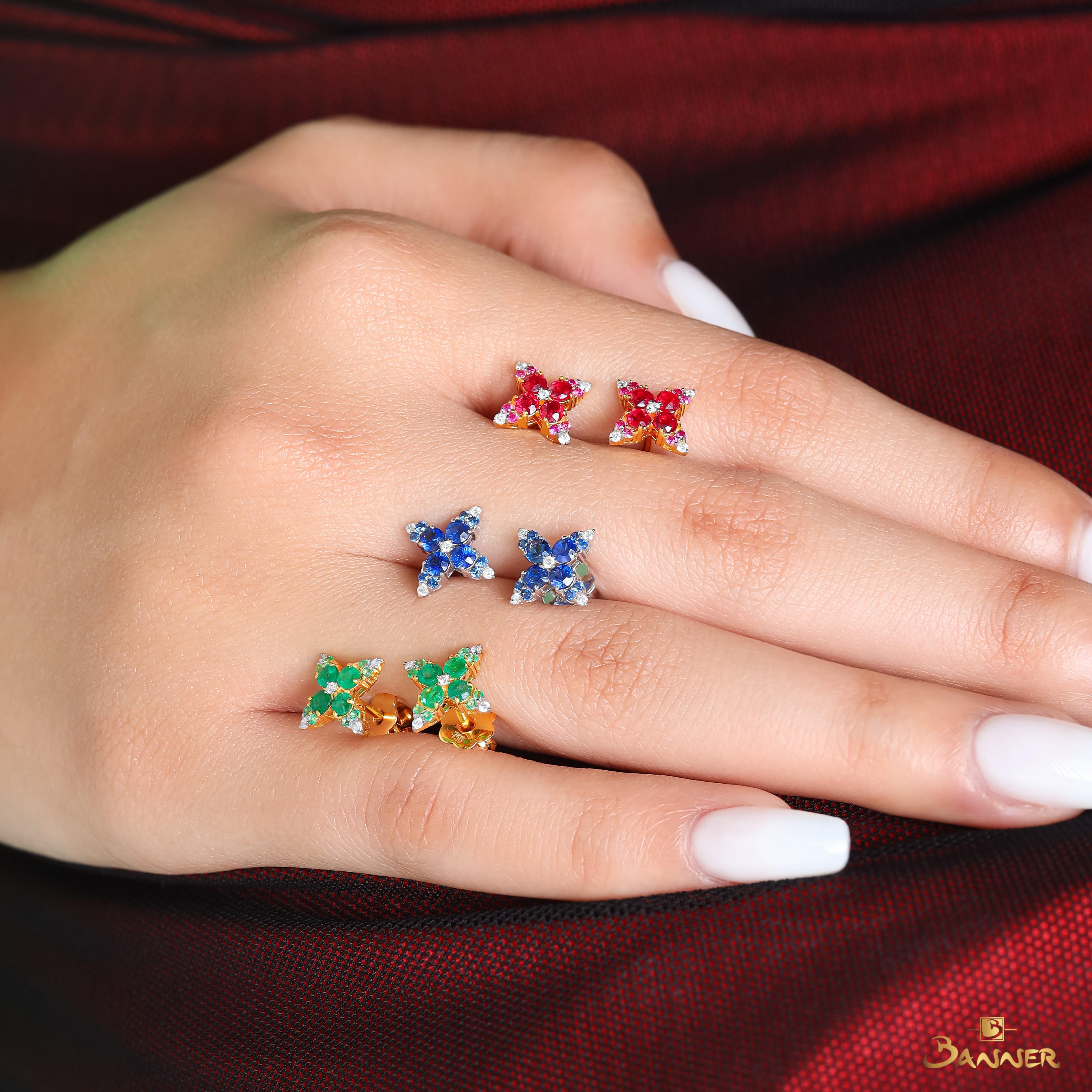 Sapphire and Diamond Monarch Earrings