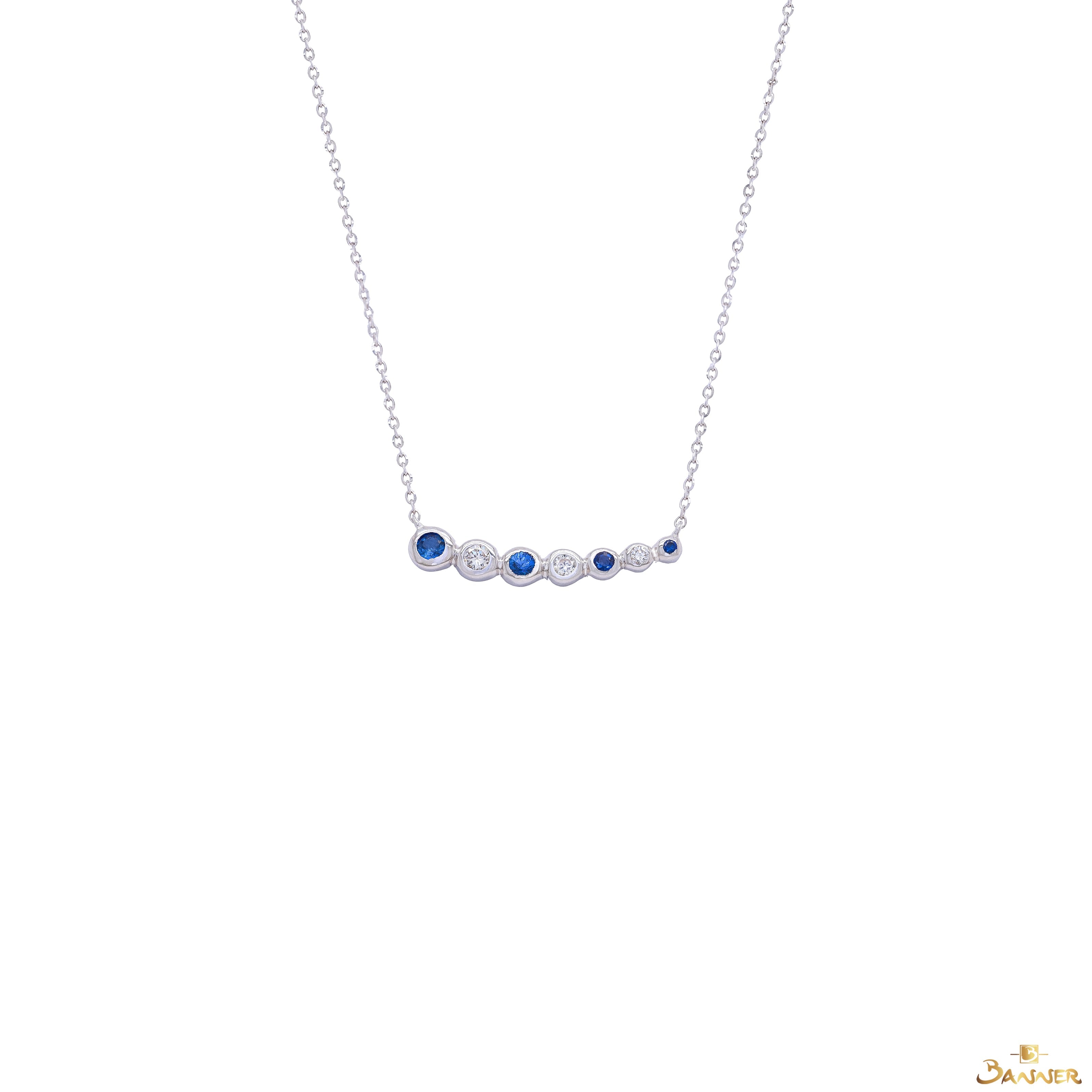 Sapphire and Diamond Dots Necklace