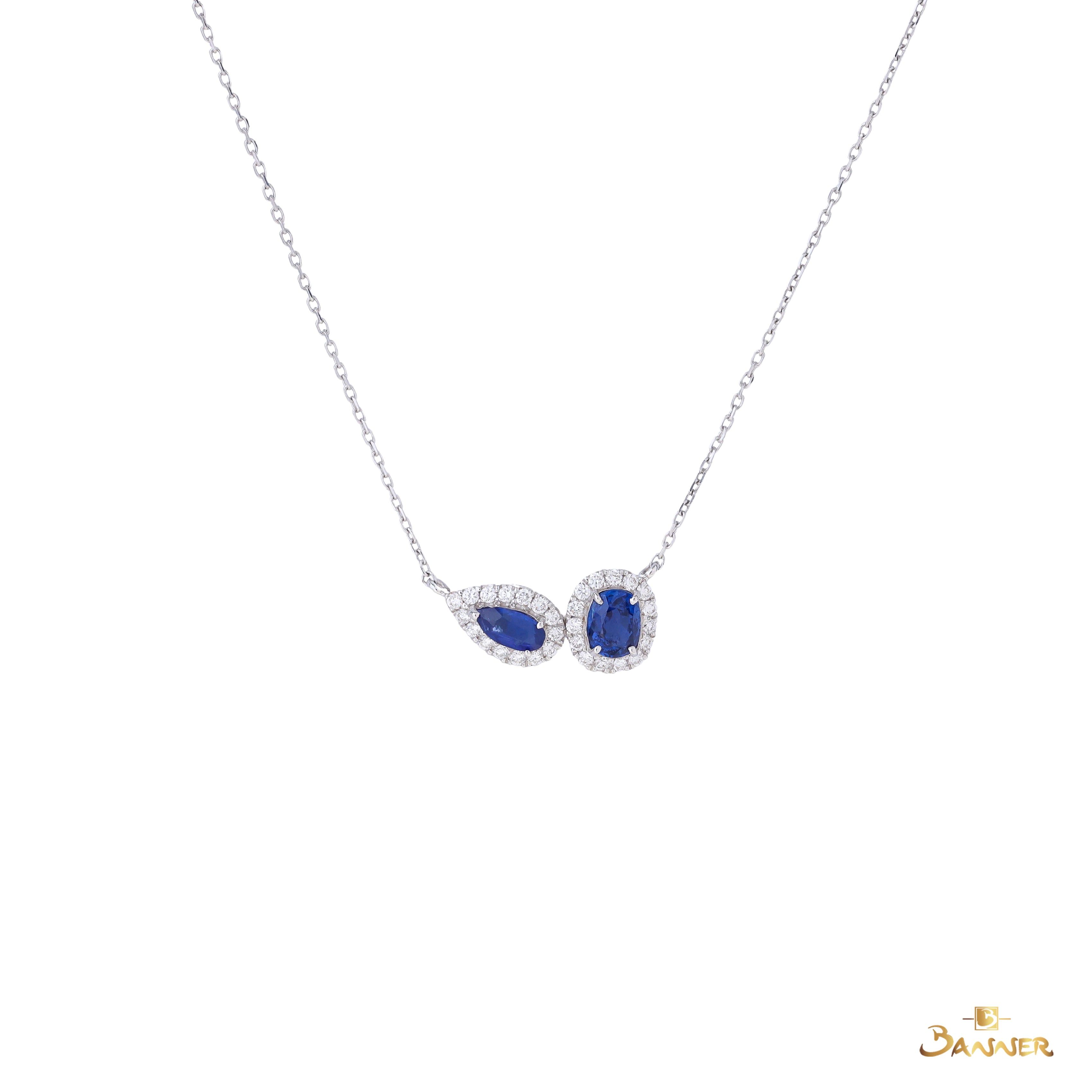 Sapphire and Diamond Duo Necklace