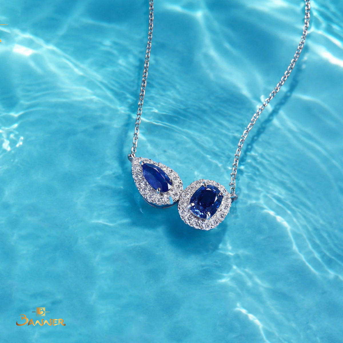 Sapphire and Diamond Duo Necklace