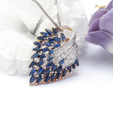 Sapphire and Diamond Peacock Pendant