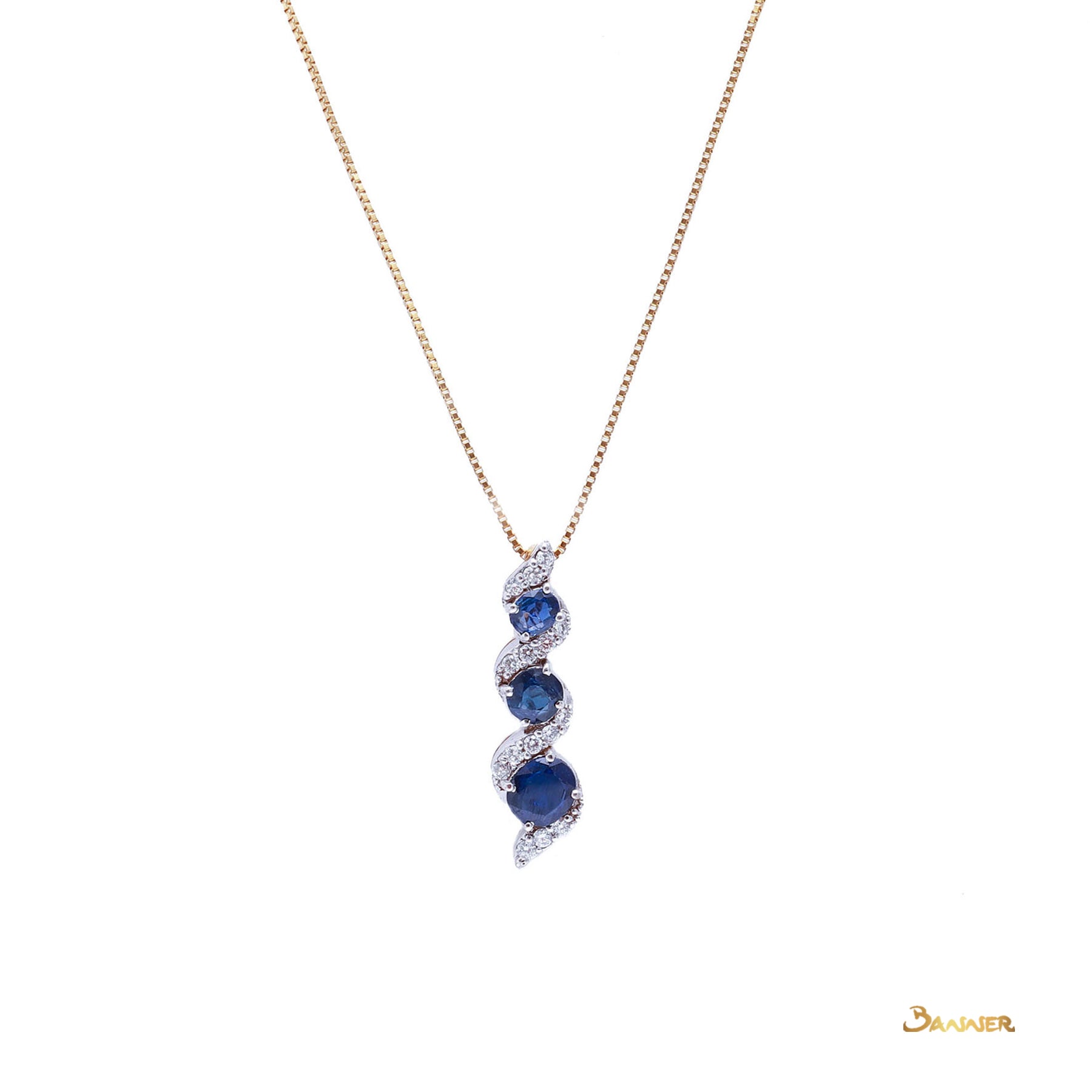 Sapphire with Diamond Yae-Hlaing Pendant