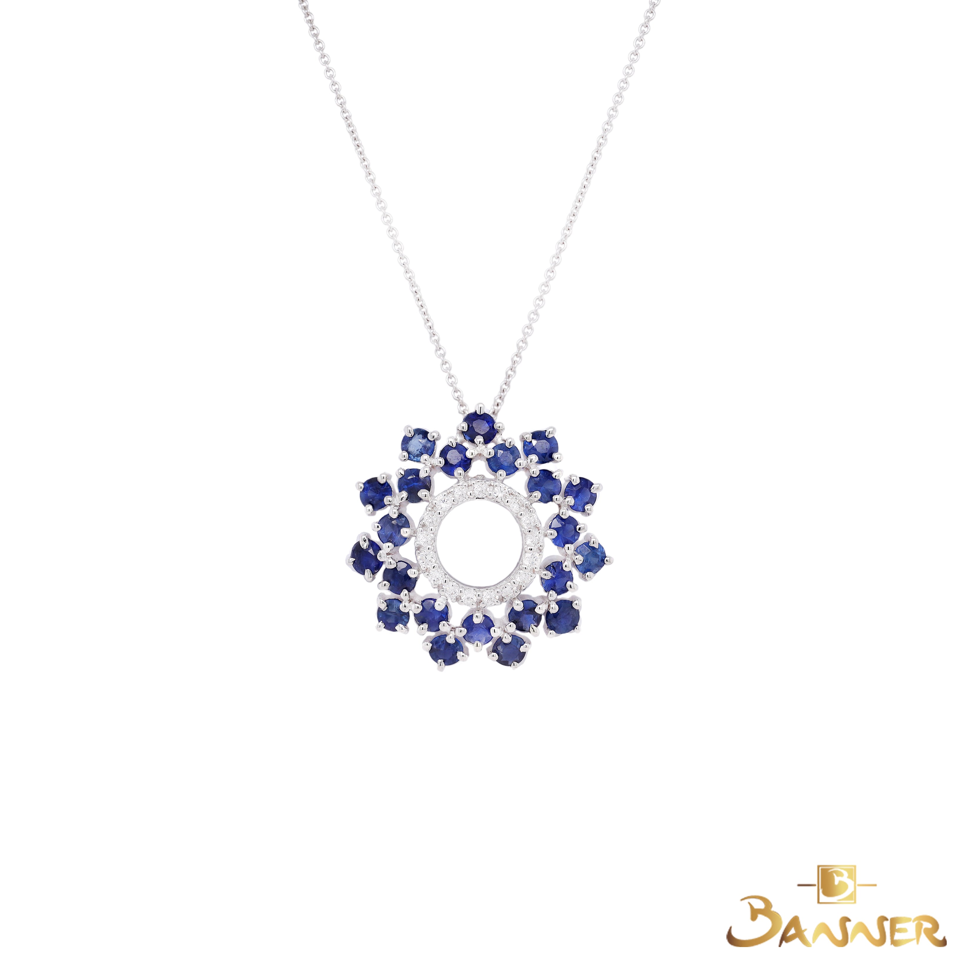 Sapphire and Diamond Sunshine Pendant