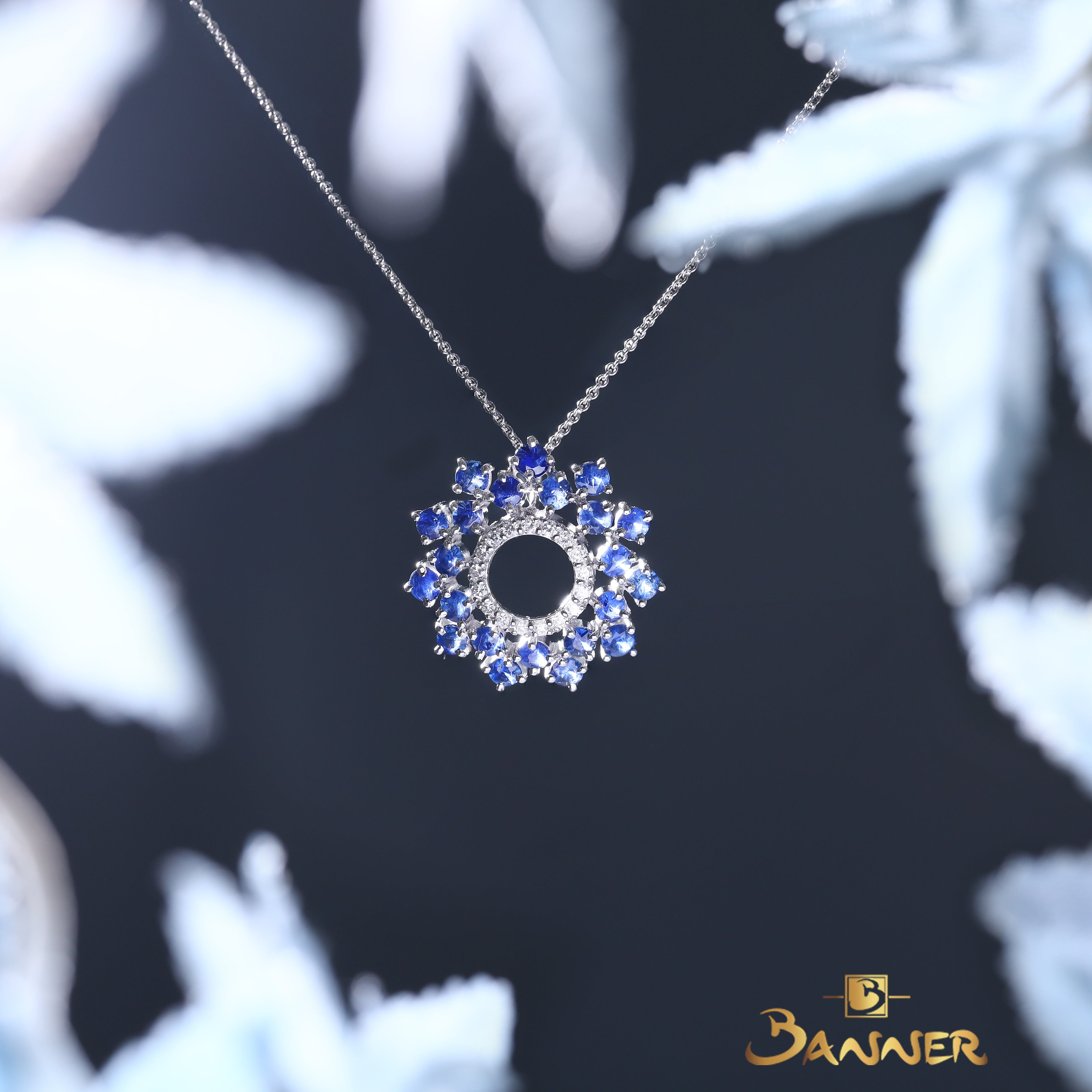 Sapphire and Diamond Sunshine Pendant