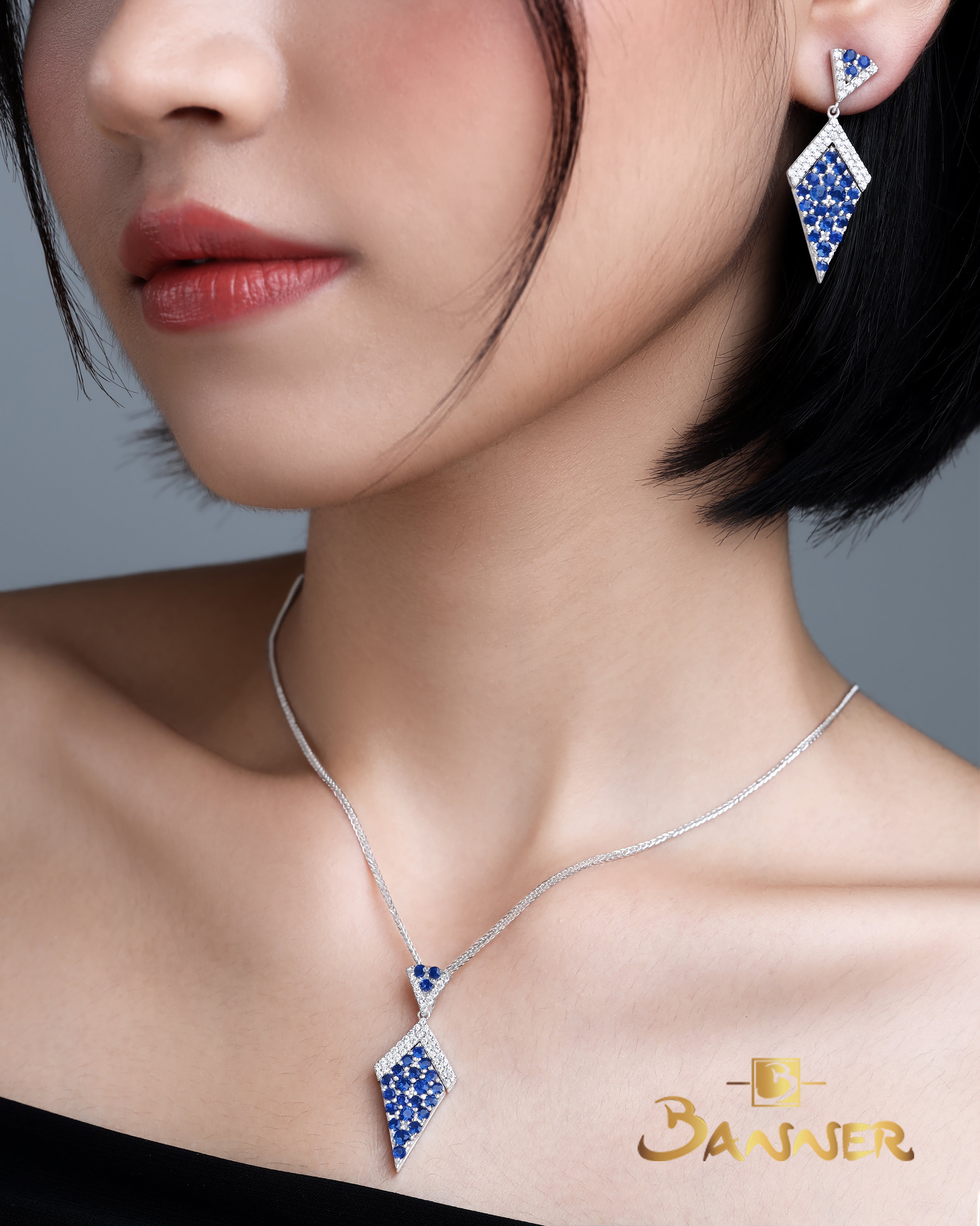 Sapphire and Diamond Titanis Pendant