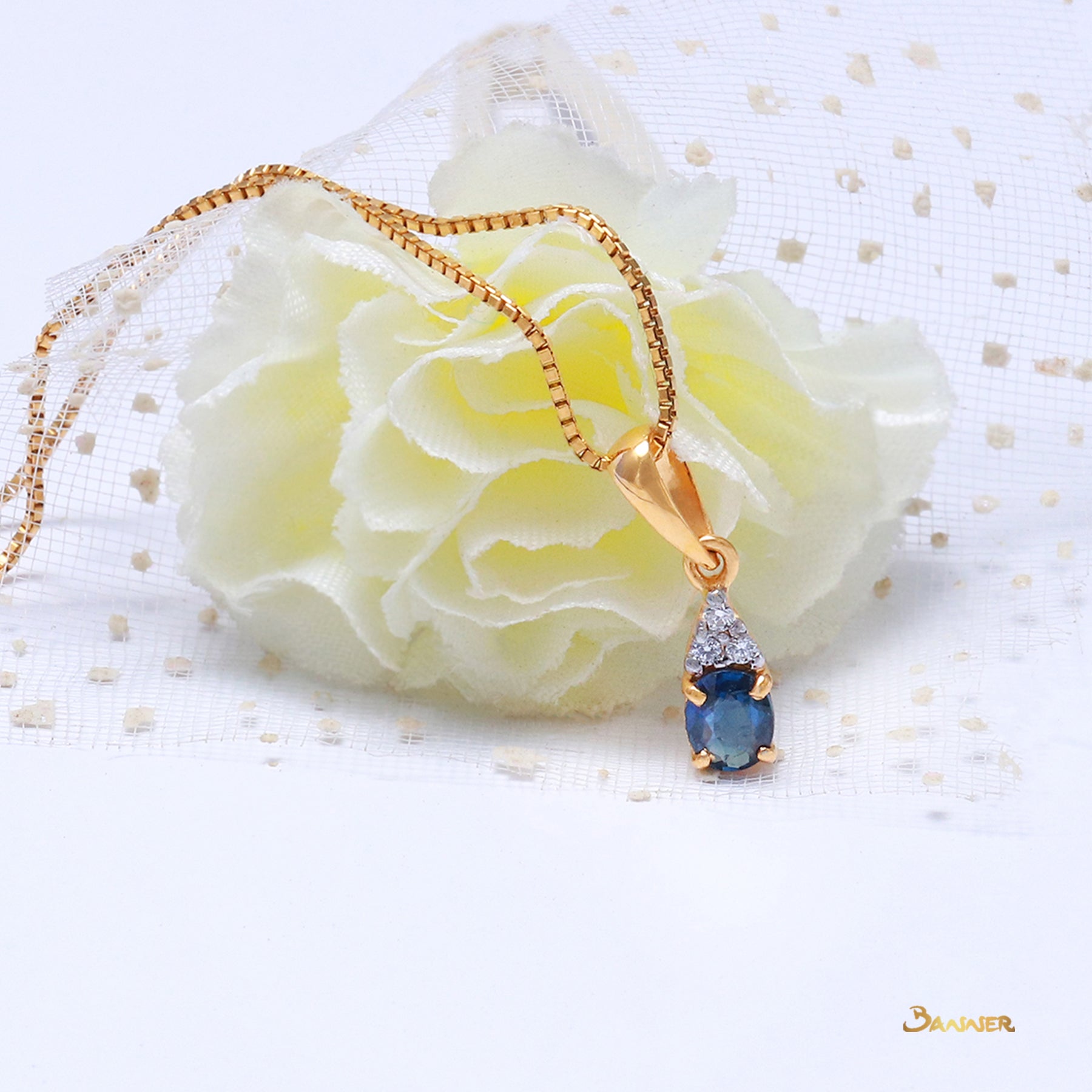 Sapphire and Diamond Petite Pendant