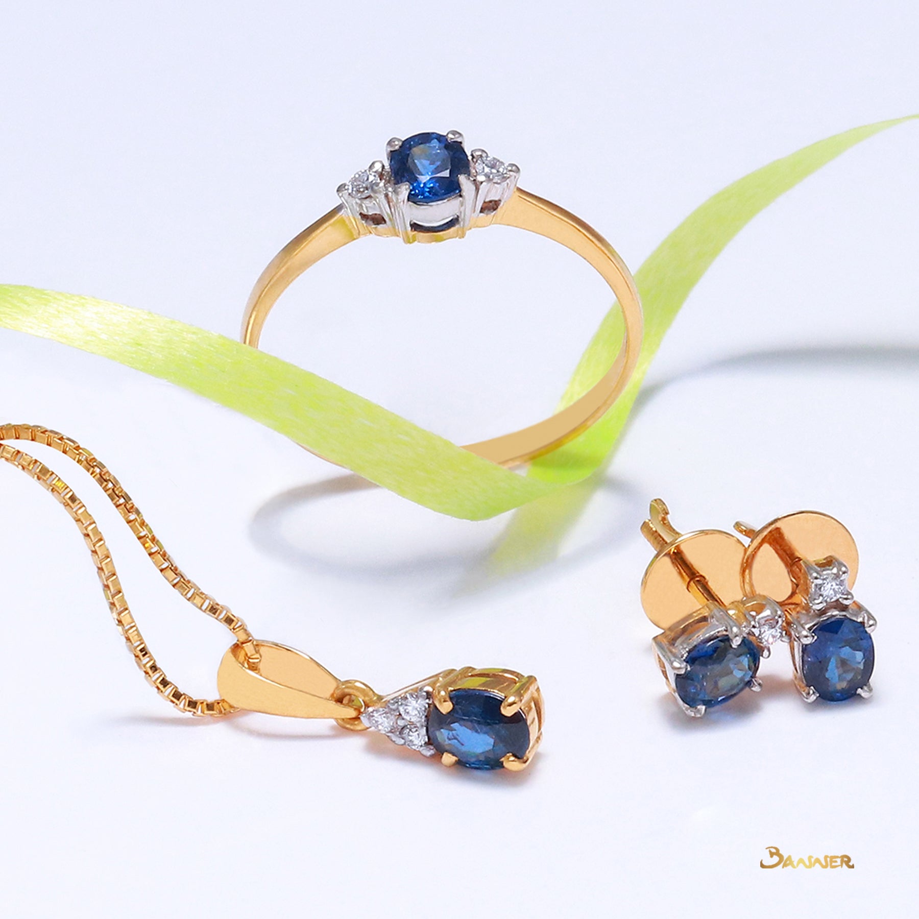 Sapphire and Diamond Petite Pendant