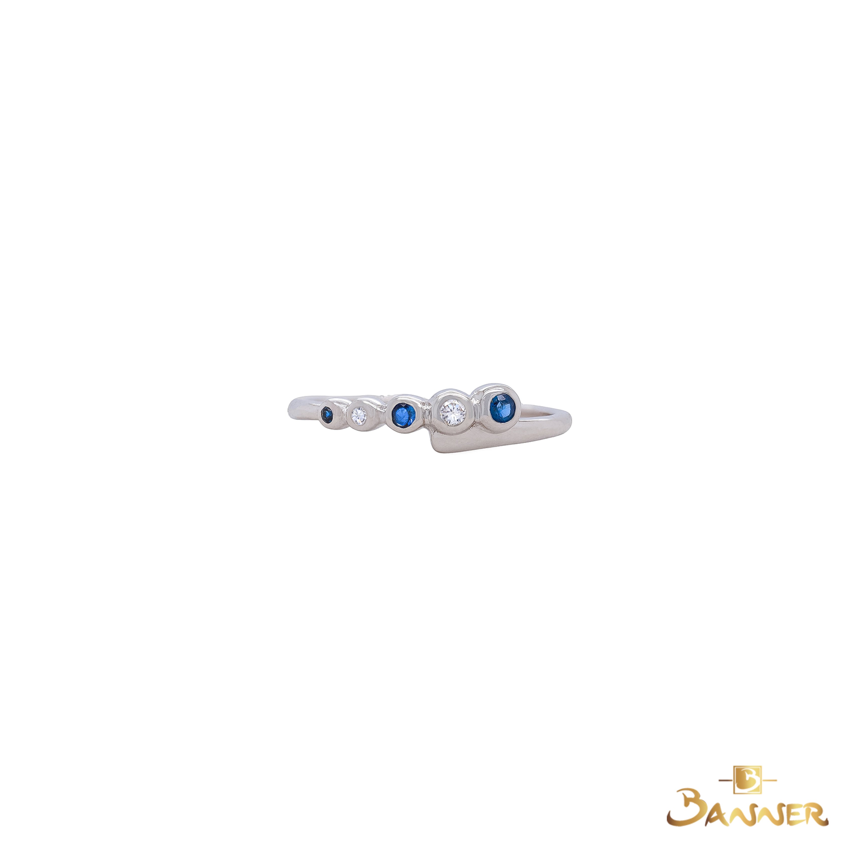 Sapphire and Diamond Dots Ring